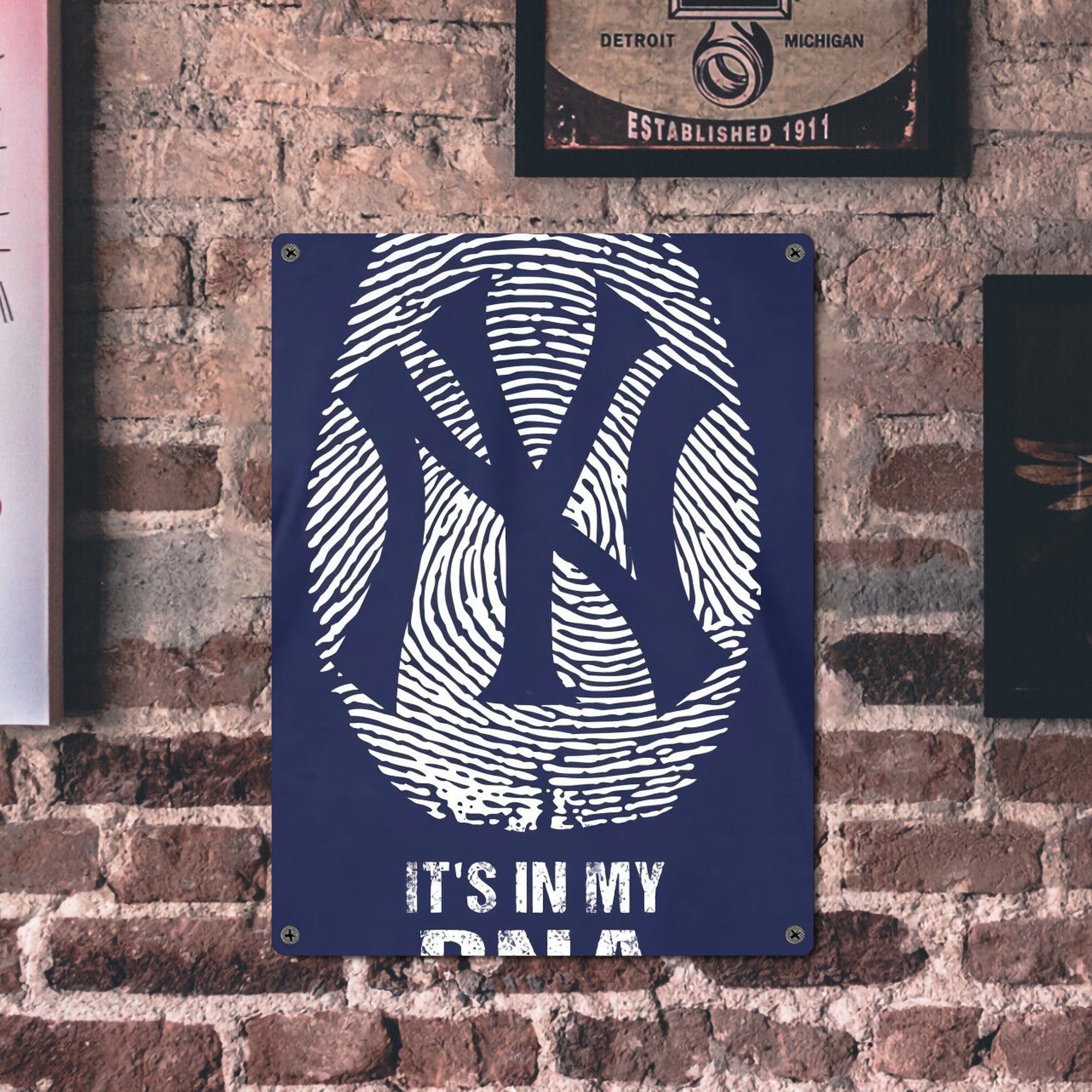 New York Yankees 145 Vintage Metal Tin Sign 12x16inch – Retro Wall Art Decor For Home, Bar, Kitchen, Bedroom, Office – Durable Iron Sheet Poster, Easy To Hang, Full-Color Printing