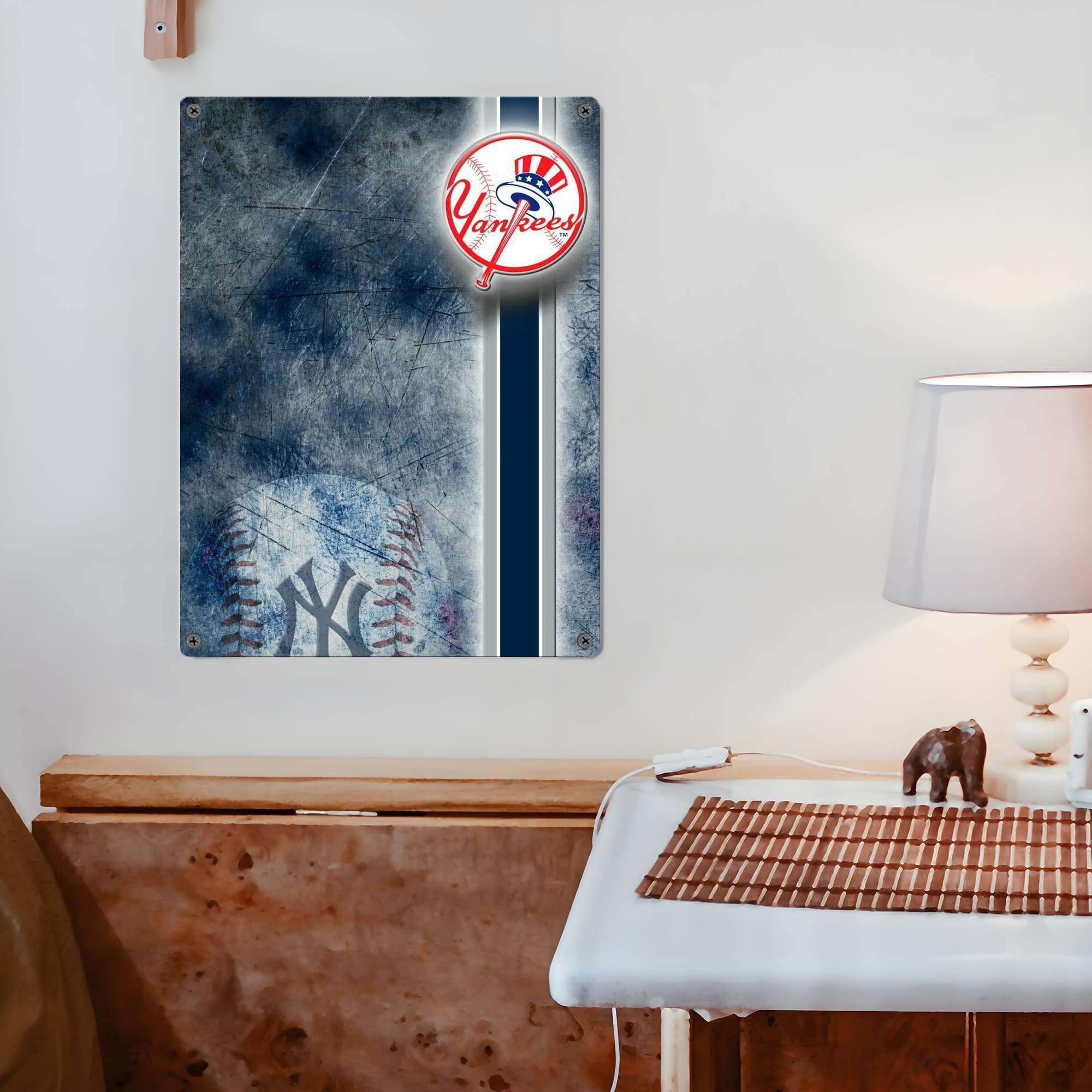 New York Yankees 150 Vintage Metal Tin Sign 12x16inch – Retro Wall Art Decor For Home, Bar, Kitchen, Bedroom, Office – Durable Iron Sheet Poster, Easy To Hang, Full-Color Printing