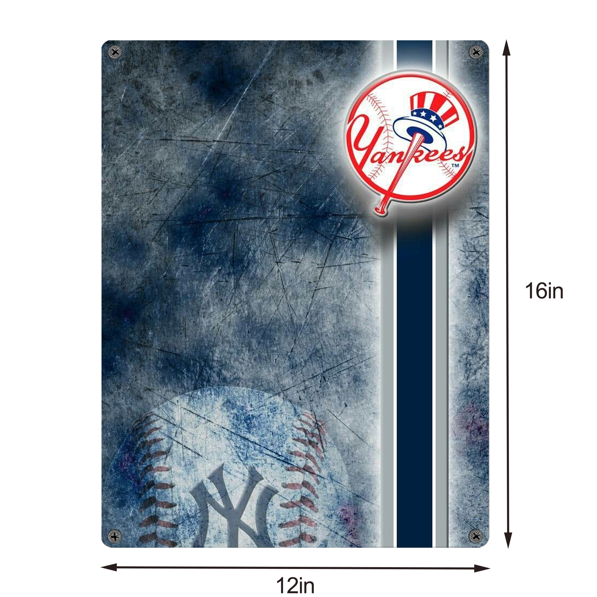 New York Yankees 150 Vintage Metal Tin Sign 12x16inch – Retro Wall Art Decor For Home, Bar, Kitchen, Bedroom, Office – Durable Iron Sheet Poster, Easy To Hang, Full-Color Printing