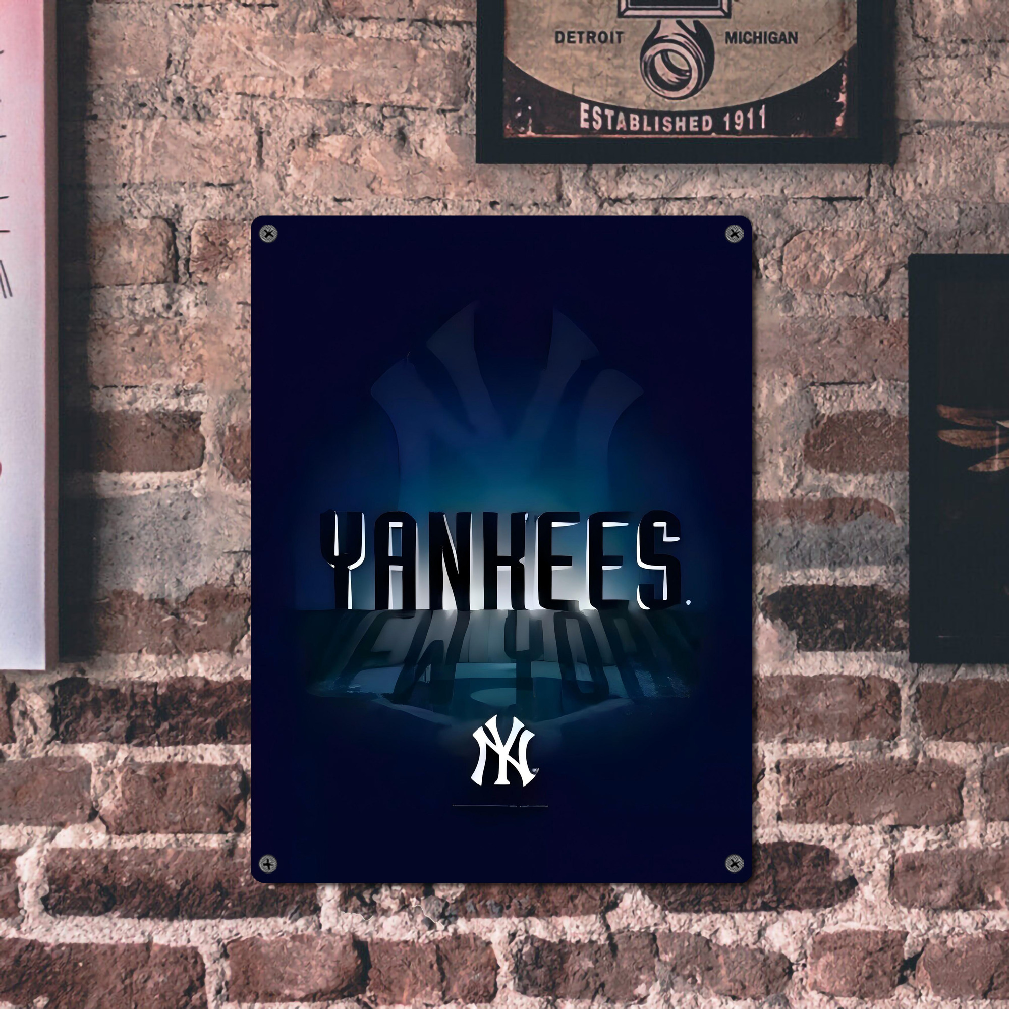 New York Yankees 160 Vintage Metal Tin Sign 12x16inch – Retro Wall Art Decor For Home, Bar, Kitchen, Bedroom, Office – Durable Iron Sheet Poster, Easy To Hang, Full-Color Printing