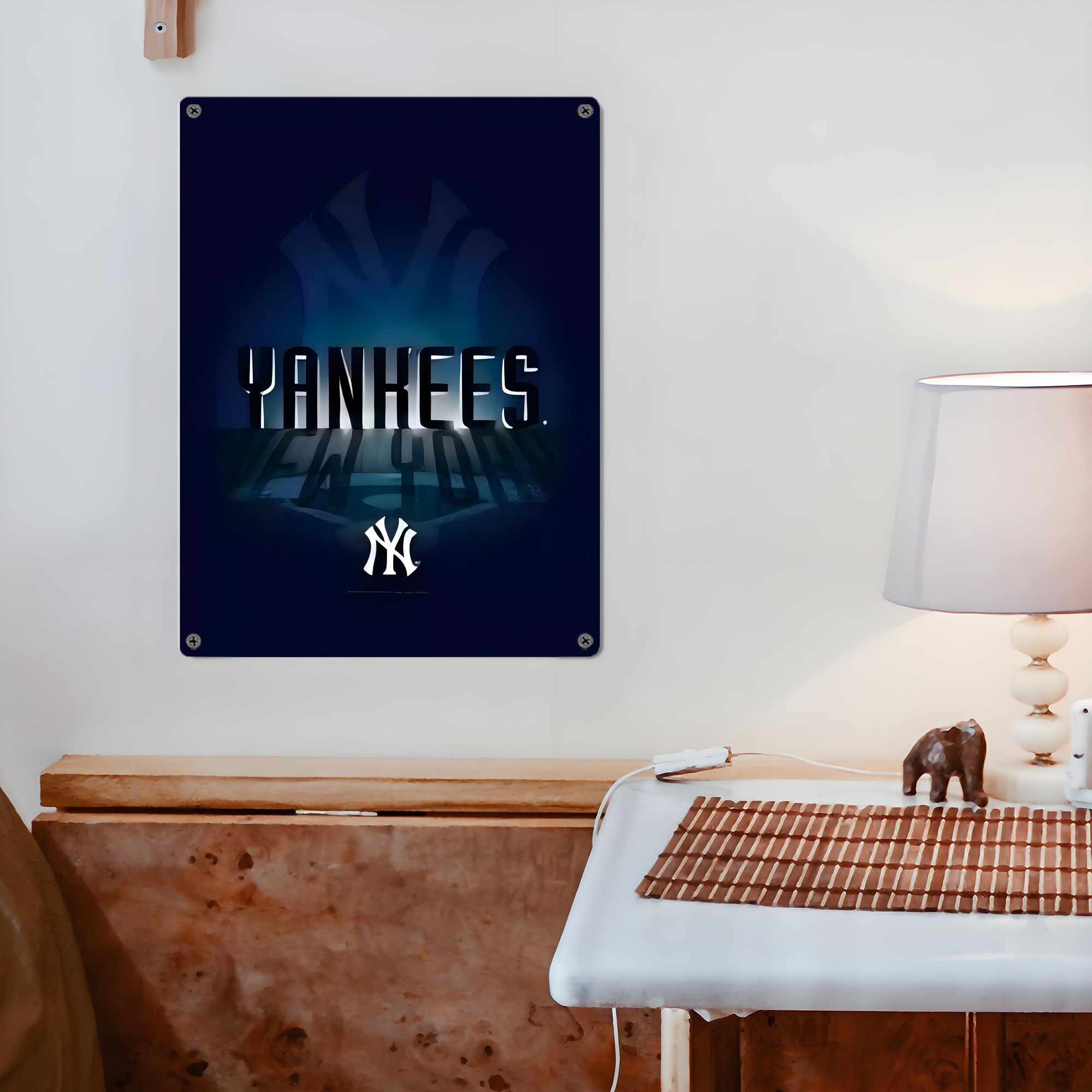 New York Yankees 160 Vintage Metal Tin Sign 12x16inch – Retro Wall Art Decor For Home, Bar, Kitchen, Bedroom, Office – Durable Iron Sheet Poster, Easy To Hang, Full-Color Printing