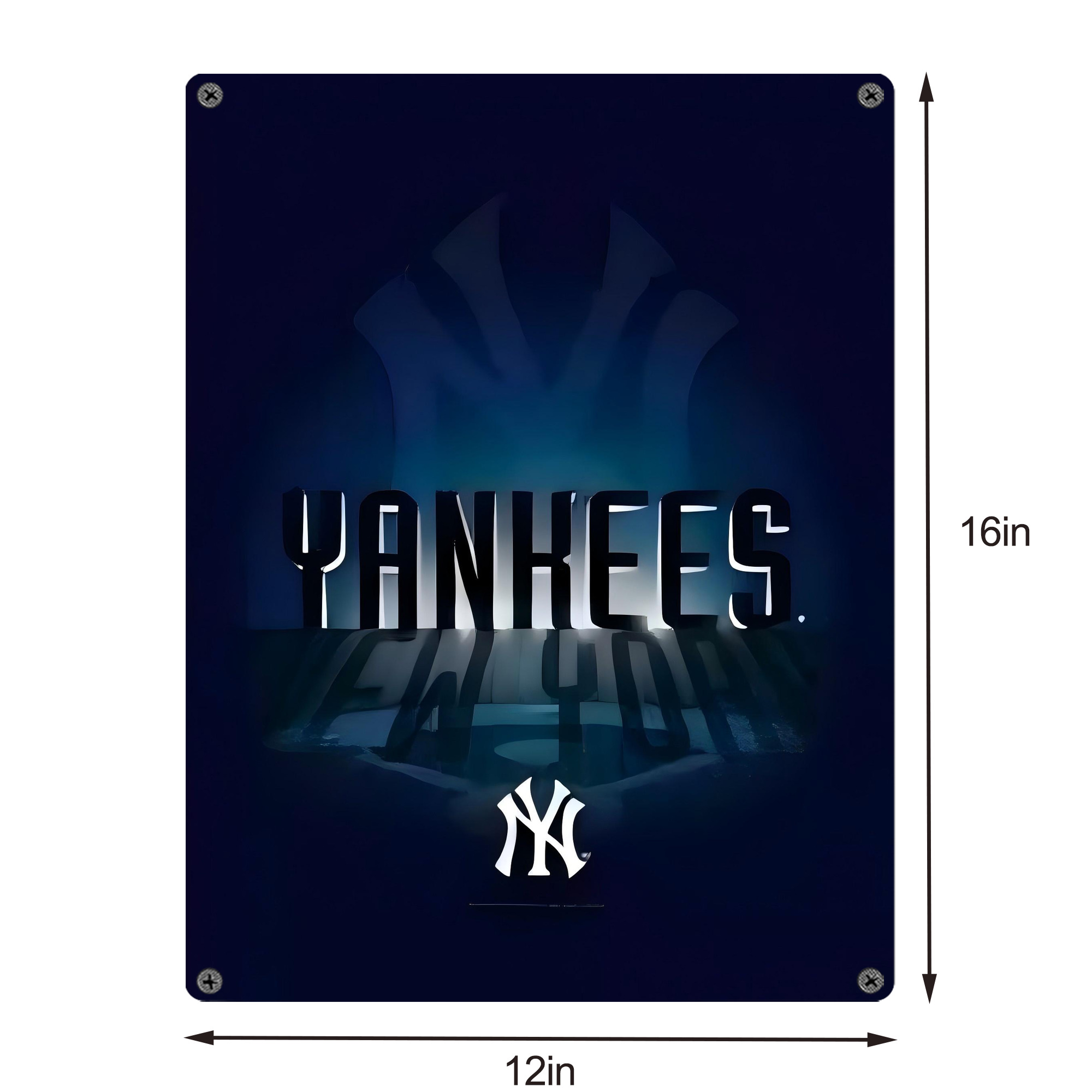 New York Yankees 160 Vintage Metal Tin Sign 12x16inch – Retro Wall Art Decor For Home, Bar, Kitchen, Bedroom, Office – Durable Iron Sheet Poster, Easy To Hang, Full-Color Printing