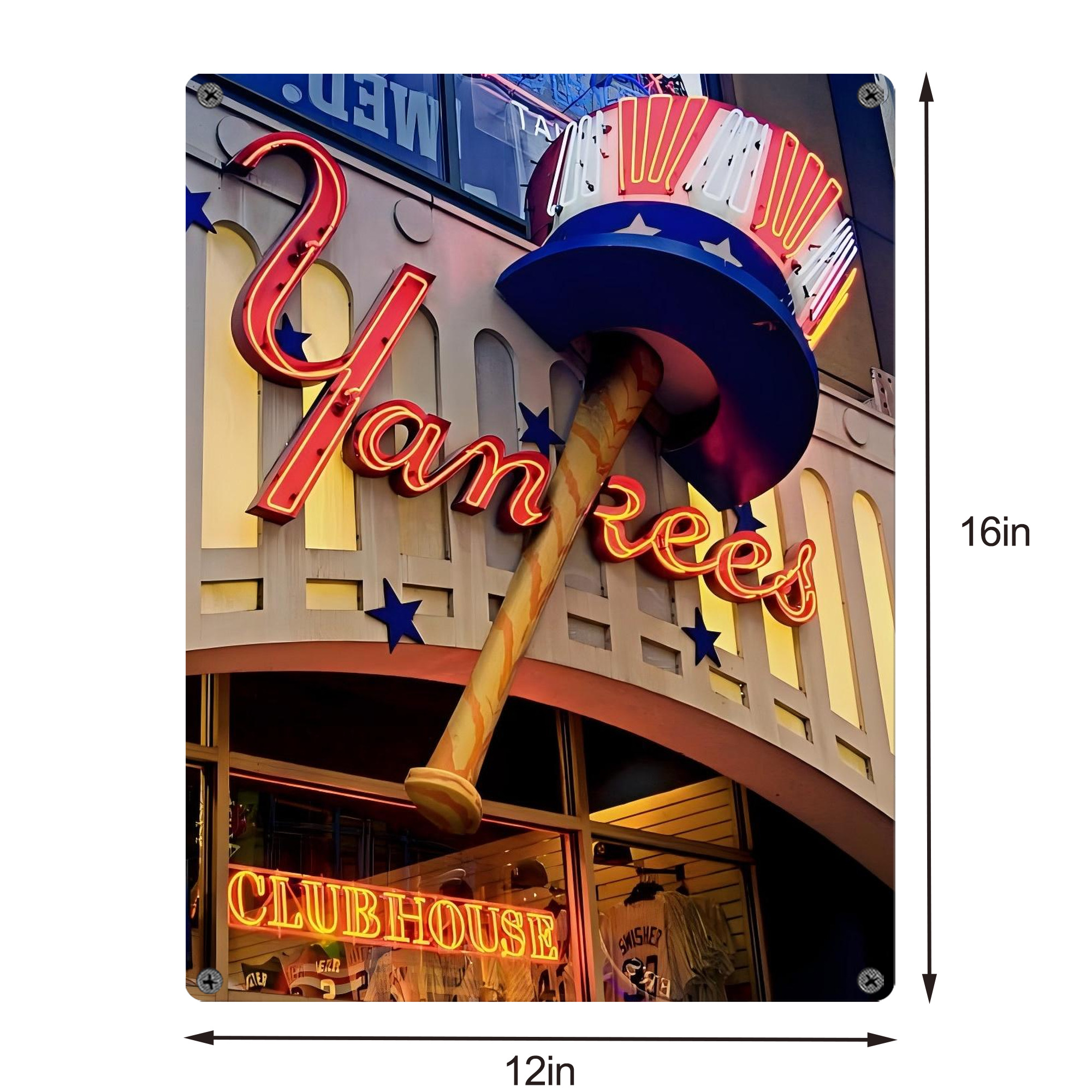 New York Yankees 178 Vintage Metal Tin Sign 12x16inch – Retro Wall Art Decor For Home, Bar, Kitchen, Bedroom, Office – Durable Iron Sheet Poster, Easy To Hang, Full-Color Printing