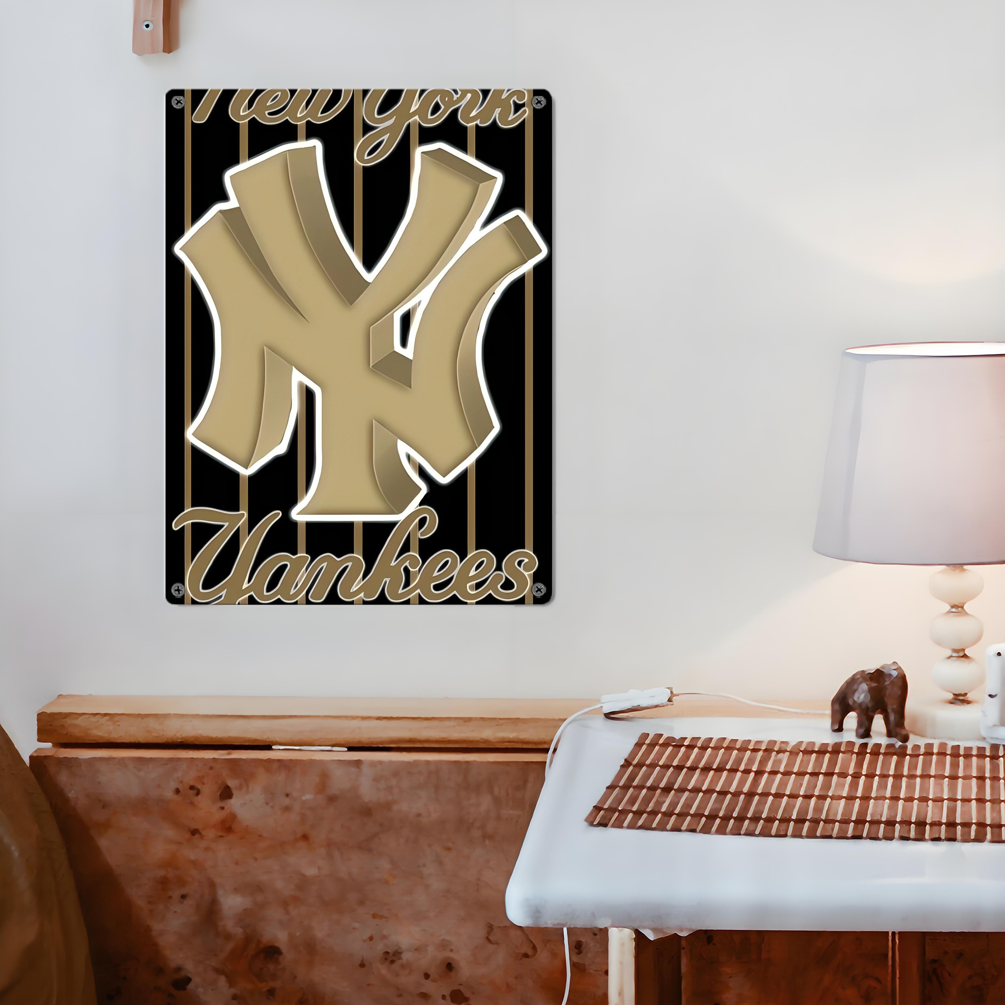 New York Yankees 185 Vintage Metal Tin Sign 12x16inch – Retro Wall Art Decor For Home, Bar, Kitchen, Bedroom, Office – Durable Iron Sheet Poster, Easy To Hang, Full-Color Printing