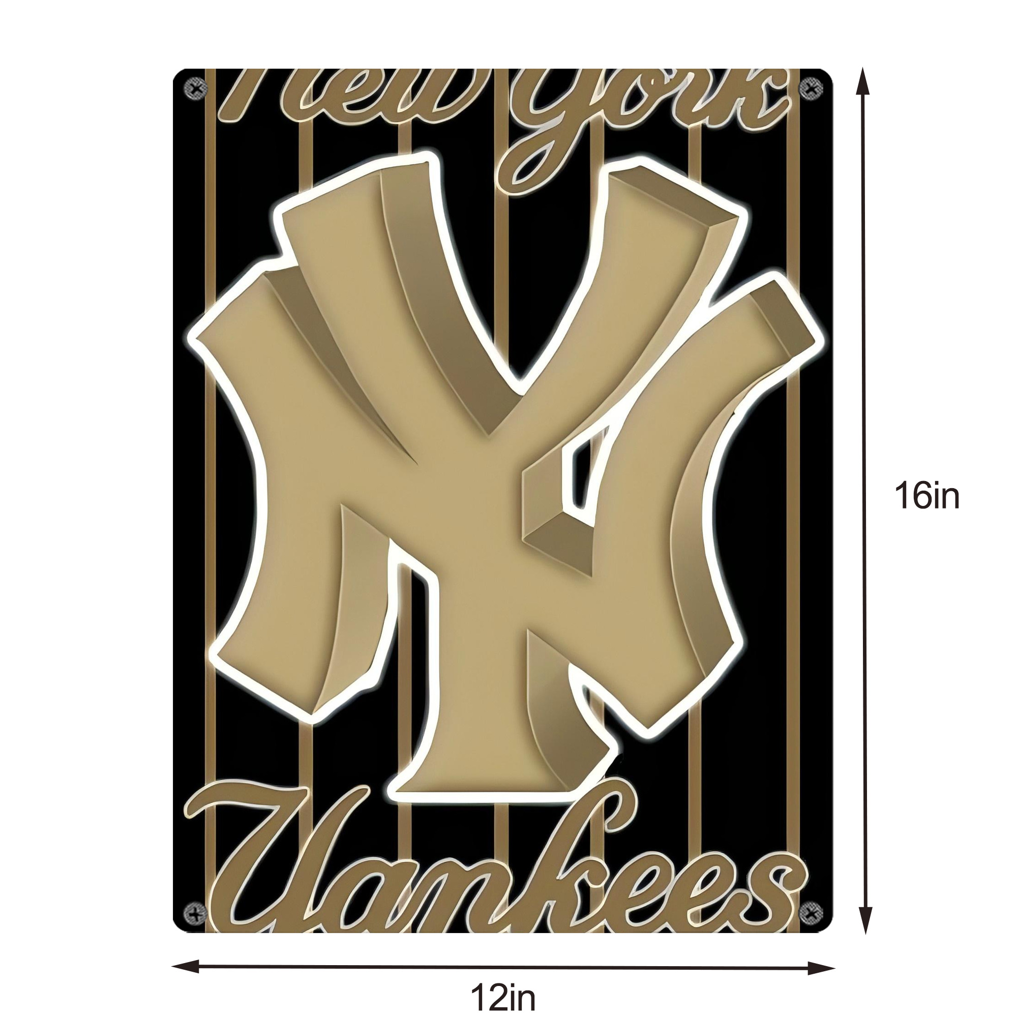 New York Yankees 185 Vintage Metal Tin Sign 12x16inch – Retro Wall Art Decor For Home, Bar, Kitchen, Bedroom, Office – Durable Iron Sheet Poster, Easy To Hang, Full-Color Printing