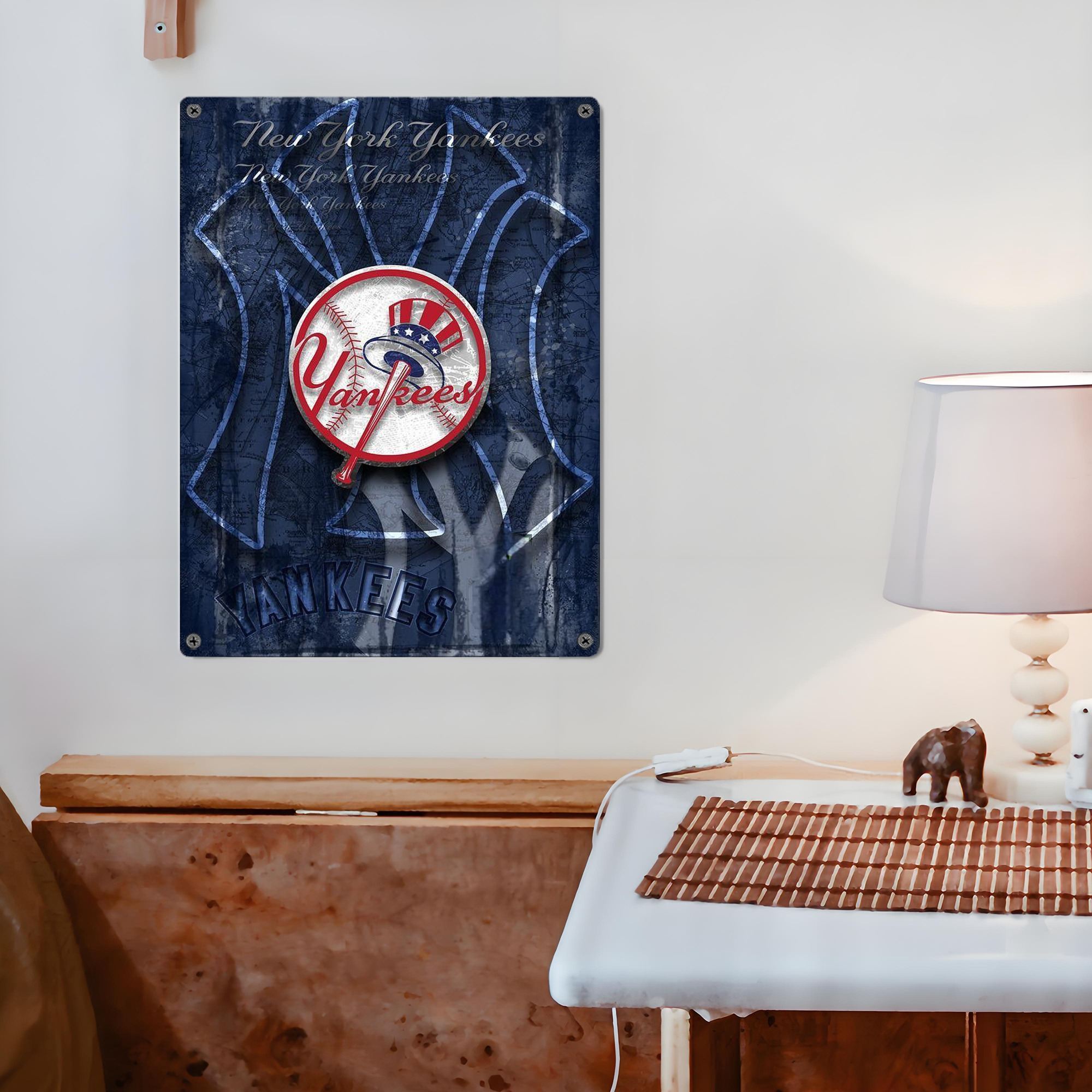 New York Yankees 190 Vintage Metal Tin Sign 12x16inch – Retro Wall Art Decor For Home, Bar, Kitchen, Bedroom, Office – Durable Iron Sheet Poster, Easy To Hang, Full-Color Printing