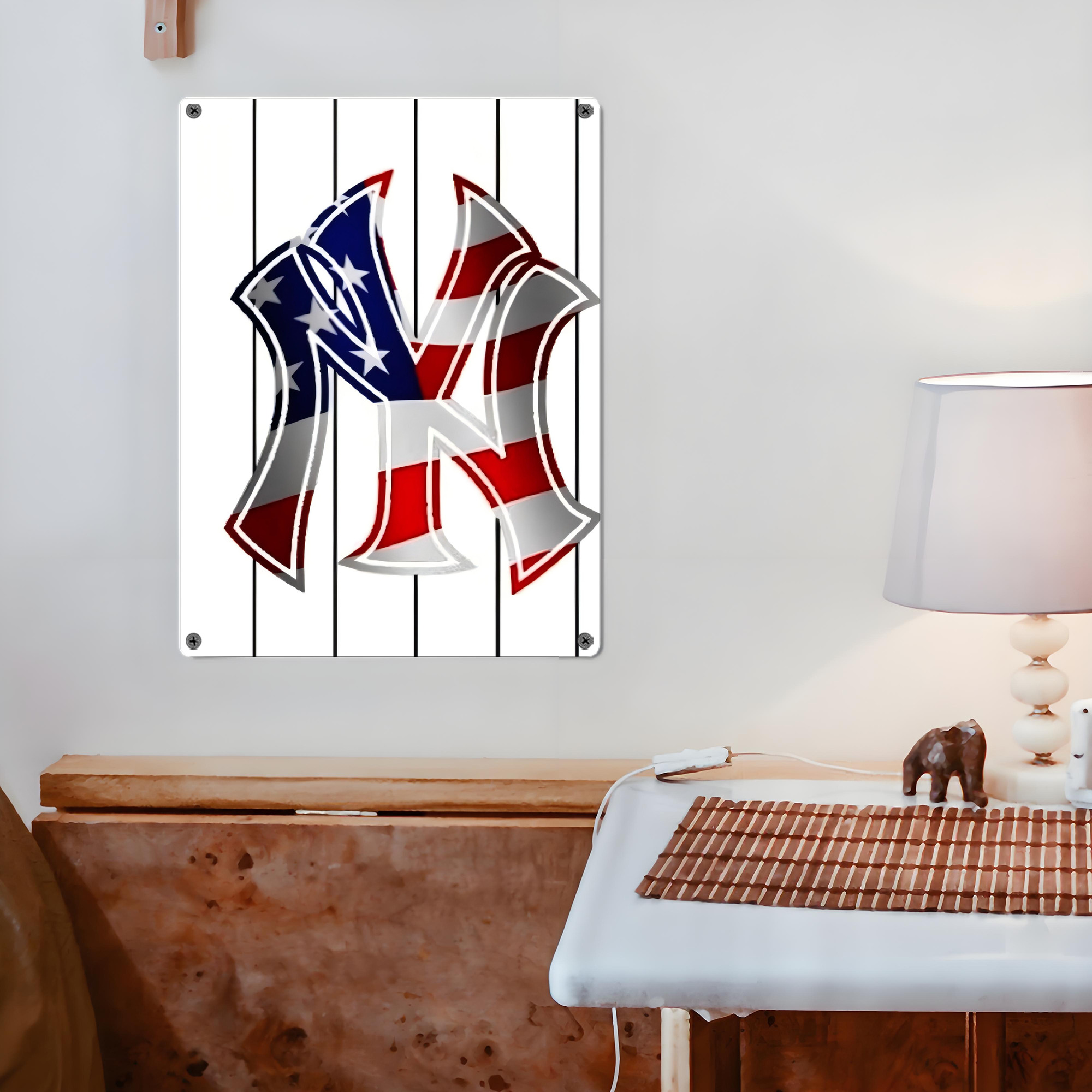 New York Yankees 195 Vintage Metal Tin Sign 12x16inch – Retro Wall Art Decor For Home, Bar, Kitchen, Bedroom, Office – Durable Iron Sheet Poster, Easy To Hang, Full-Color Printing