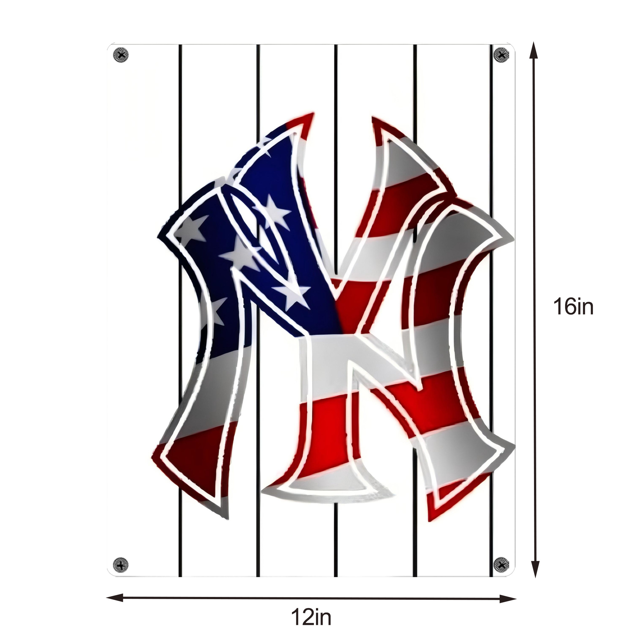 New York Yankees 195 Vintage Metal Tin Sign 12x16inch – Retro Wall Art Decor For Home, Bar, Kitchen, Bedroom, Office – Durable Iron Sheet Poster, Easy To Hang, Full-Color Printing