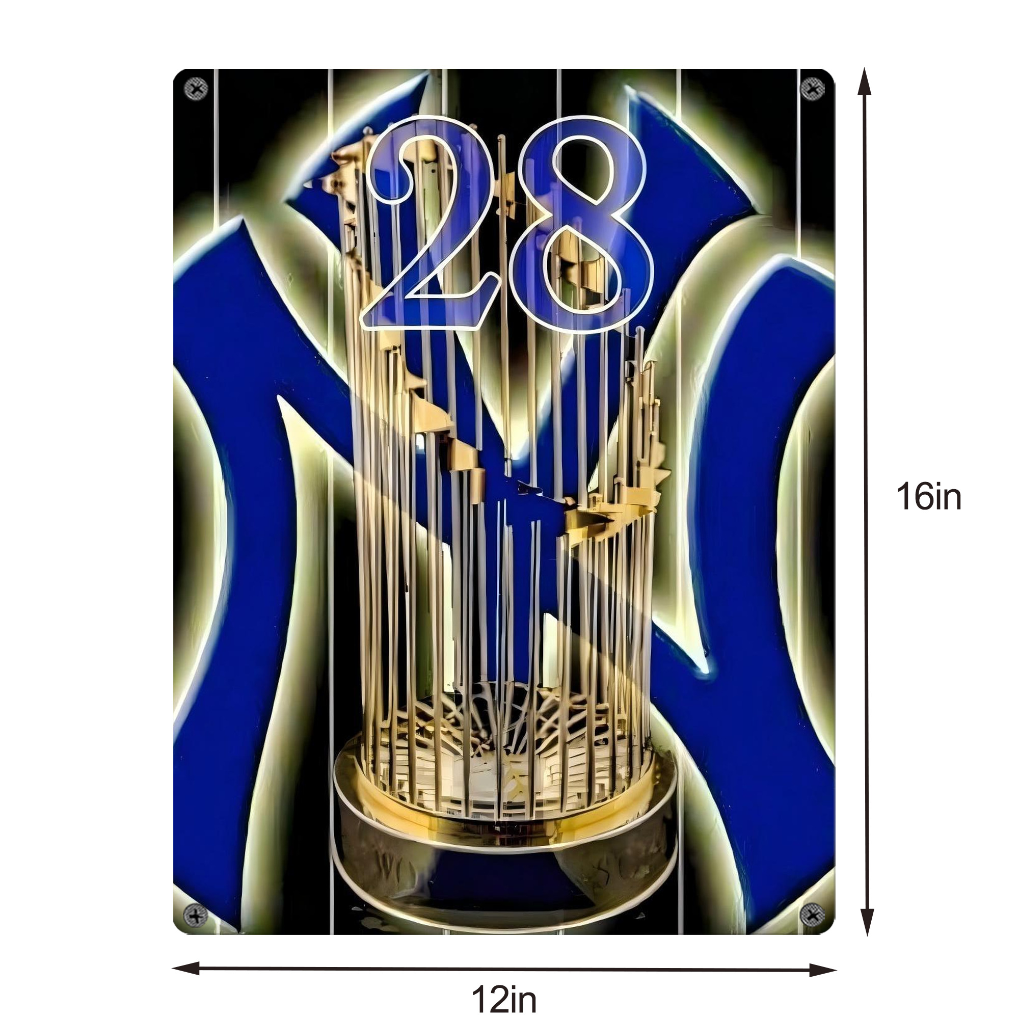 New York Yankees 212 Vintage Metal Tin Sign 12x16inch – Retro Wall Art Decor For Home, Bar, Kitchen, Bedroom, Office – Durable Iron Sheet Poster, Easy To Hang, Full-Color Printing