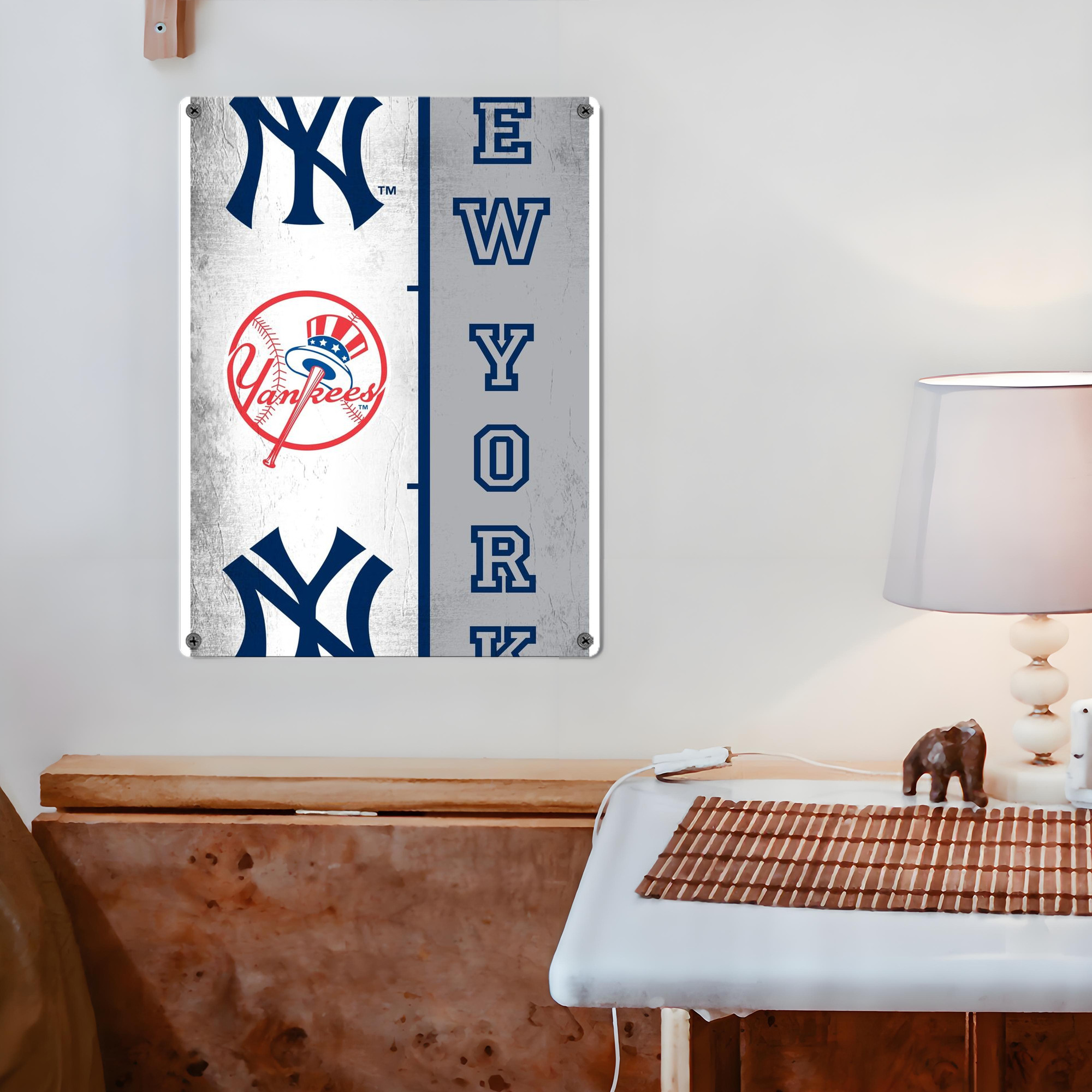 New York Yankees 217 Vintage Metal Tin Sign 12x16inch – Retro Wall Art Decor For Home, Bar, Kitchen, Bedroom, Office – Durable Iron Sheet Poster, Easy To Hang, Full-Color Printing