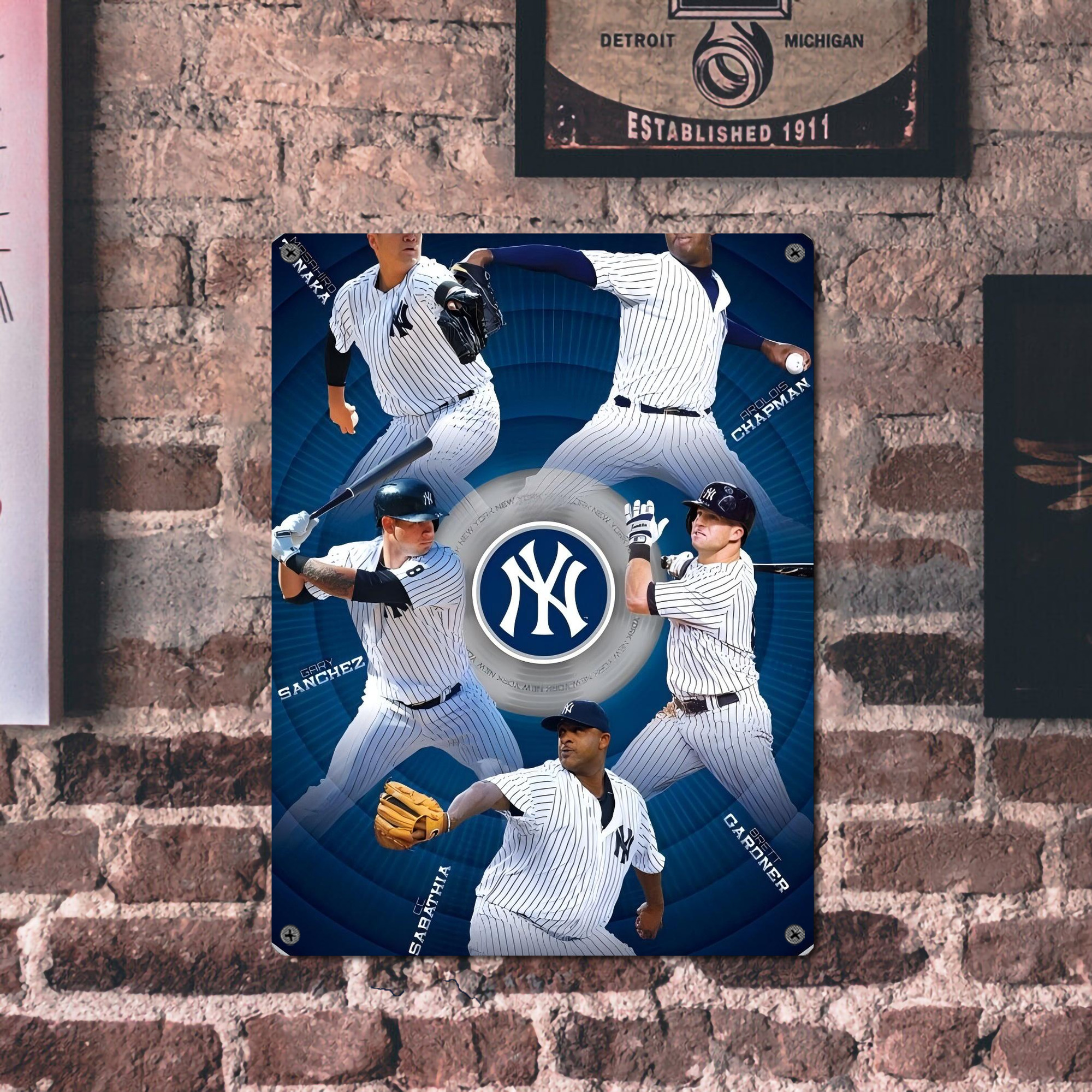 New York Yankees 222 Vintage Metal Tin Sign 12x16inch – Retro Wall Art Decor For Home, Bar, Kitchen, Bedroom, Office – Durable Iron Sheet Poster, Easy To Hang, Full-Color Printing