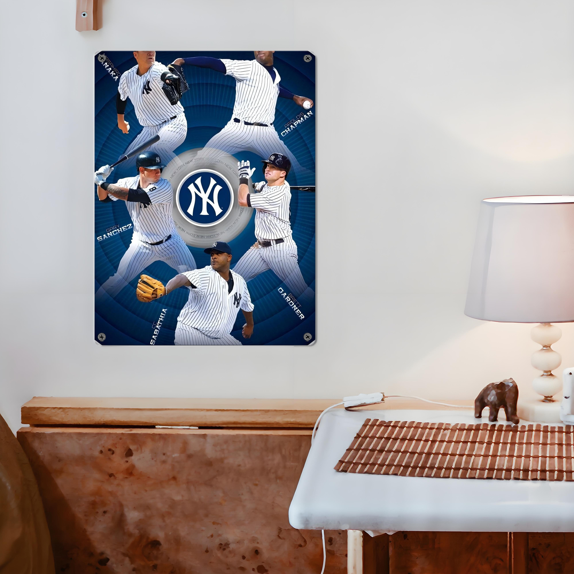 New York Yankees 222 Vintage Metal Tin Sign 12x16inch – Retro Wall Art Decor For Home, Bar, Kitchen, Bedroom, Office – Durable Iron Sheet Poster, Easy To Hang, Full-Color Printing