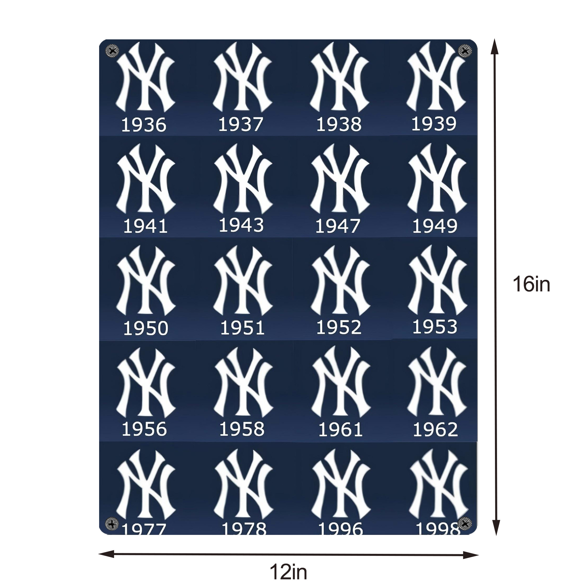 New York Yankees 229 Vintage Metal Tin Sign 12x16inch – Retro Wall Art Decor For Home, Bar, Kitchen, Bedroom, Office – Durable Iron Sheet Poster, Easy To Hang, Full-Color Printing