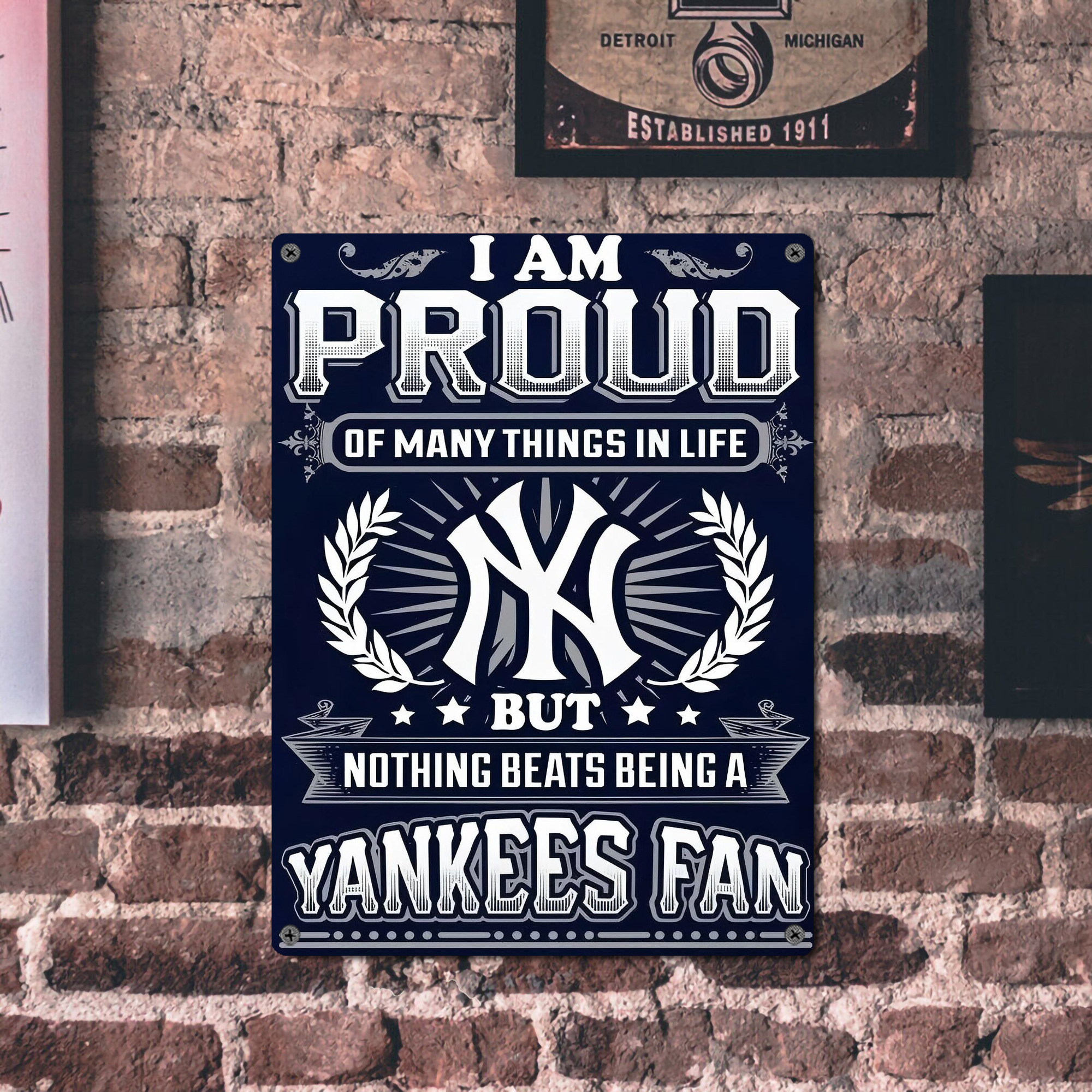 New York Yankees 301 Vintage Metal Tin Sign 12x16inch – Retro Wall Art Decor For Home, Bar, Kitchen, Bedroom, Office – Durable Iron Sheet Poster, Easy To Hang, Full-Color Printing