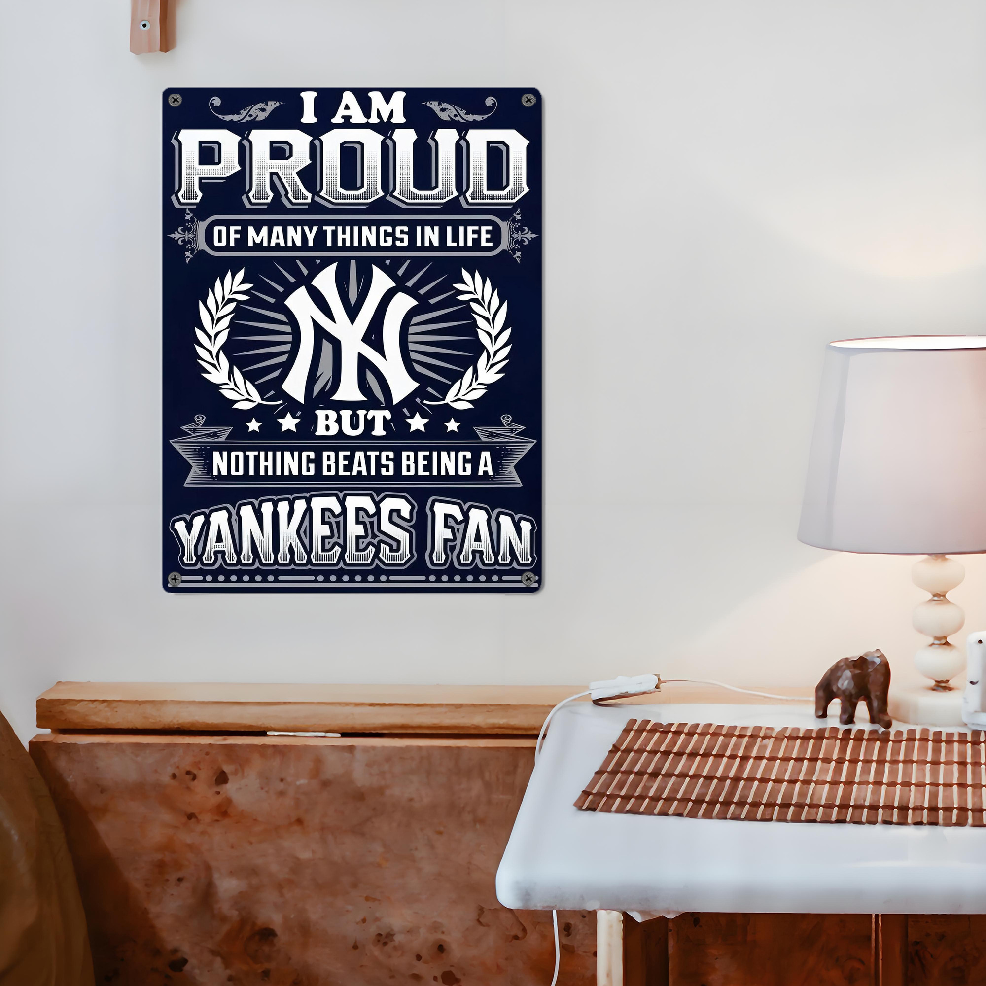 New York Yankees 301 Vintage Metal Tin Sign 12x16inch – Retro Wall Art Decor For Home, Bar, Kitchen, Bedroom, Office – Durable Iron Sheet Poster, Easy To Hang, Full-Color Printing