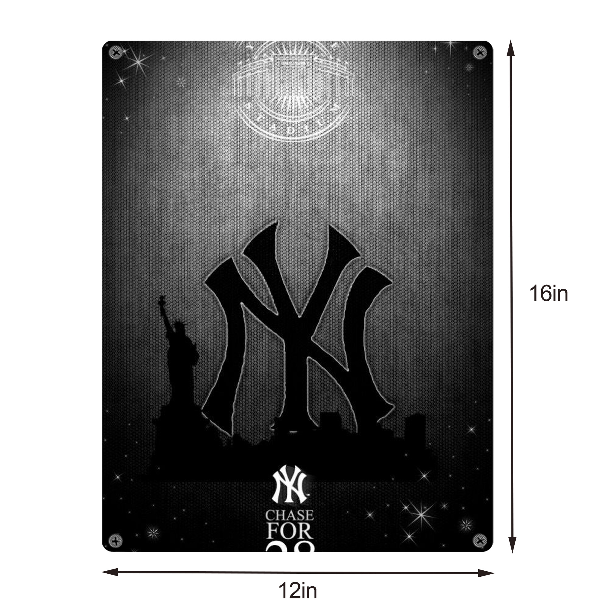 New York Yankees 313 Vintage Metal Tin Sign 12x16inch – Retro Wall Art Decor For Home, Bar, Kitchen, Bedroom, Office – Durable Iron Sheet Poster, Easy To Hang, Full-Color Printing