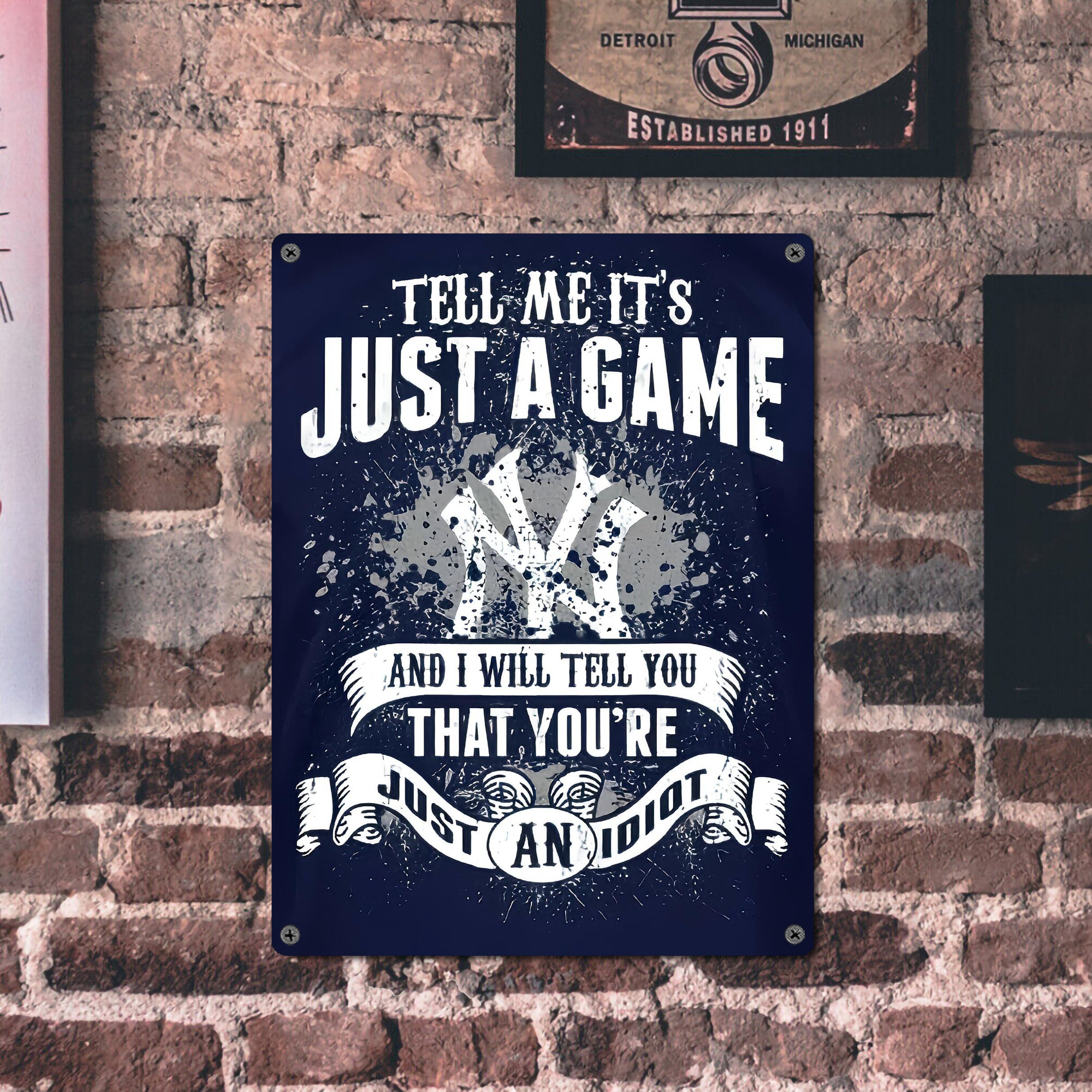 New York Yankees 322 Vintage Metal Tin Sign 12x16inch – Retro Wall Art Decor For Home, Bar, Kitchen, Bedroom, Office – Durable Iron Sheet Poster, Easy To Hang, Full-Color Printing