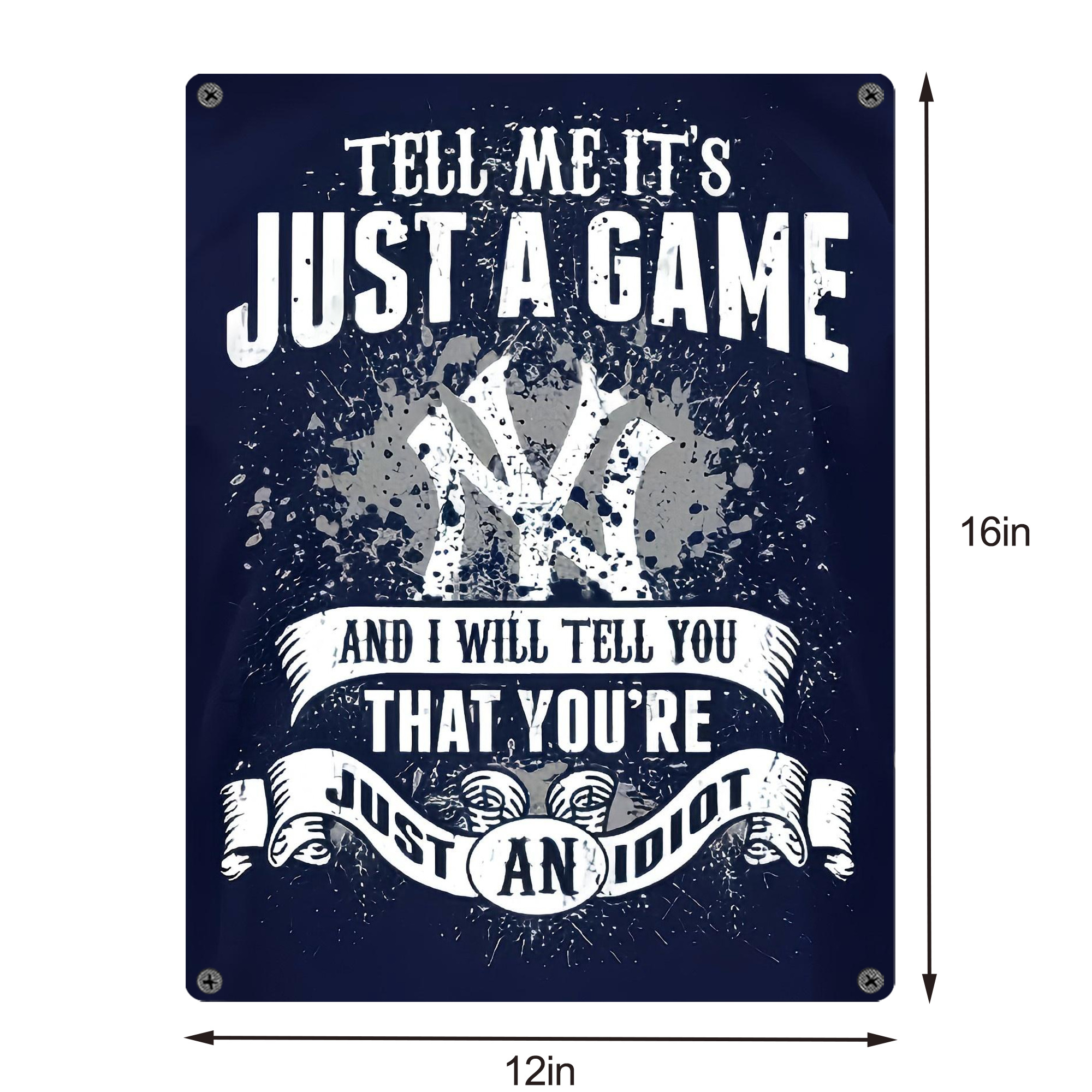 New York Yankees 322 Vintage Metal Tin Sign 12x16inch – Retro Wall Art Decor For Home, Bar, Kitchen, Bedroom, Office – Durable Iron Sheet Poster, Easy To Hang, Full-Color Printing