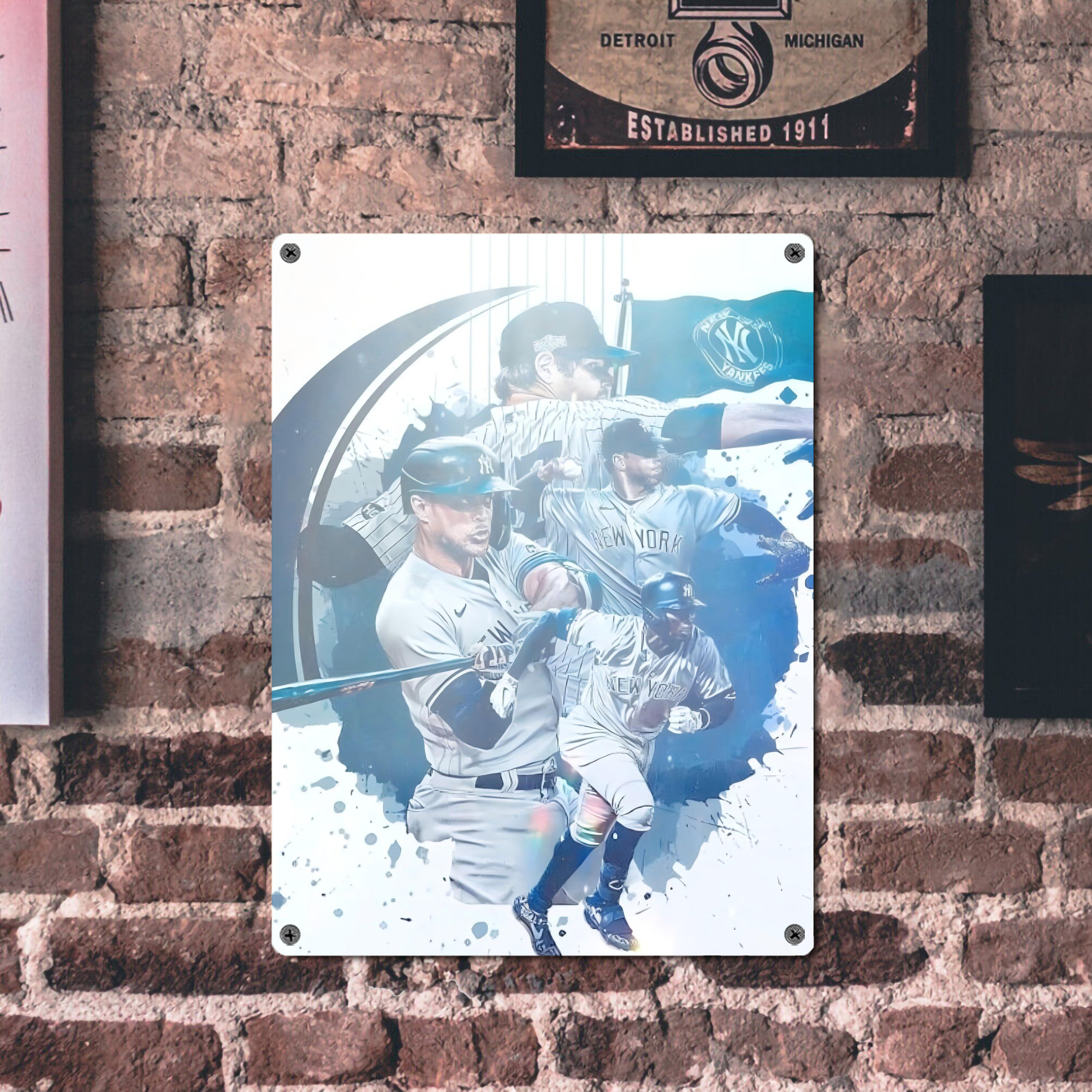 New York Yankees 329 Vintage Metal Tin Sign 12x16inch – Retro Wall Art Decor For Home, Bar, Kitchen, Bedroom, Office – Durable Iron Sheet Poster, Easy To Hang, Full-Color Printing