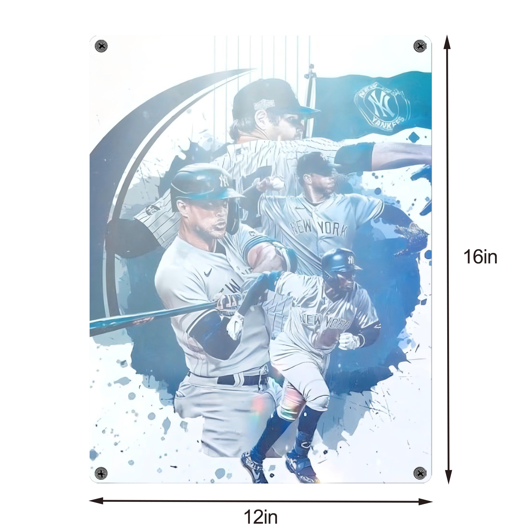 New York Yankees 329 Vintage Metal Tin Sign 12x16inch – Retro Wall Art Decor For Home, Bar, Kitchen, Bedroom, Office – Durable Iron Sheet Poster, Easy To Hang, Full-Color Printing