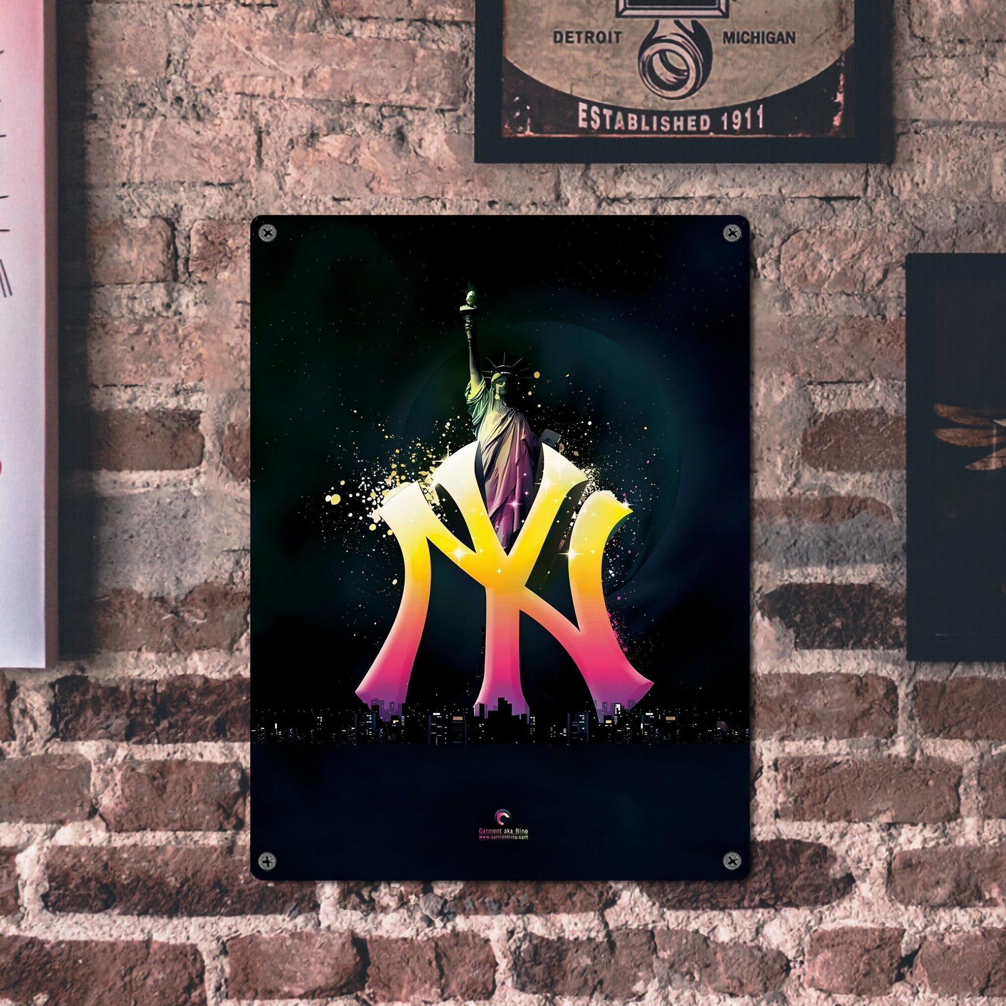 New York Yankees 335 Vintage Metal Tin Sign 12x16inch – Retro Wall Art Decor For Home, Bar, Kitchen, Bedroom, Office – Durable Iron Sheet Poster, Easy To Hang, Full-Color Printing