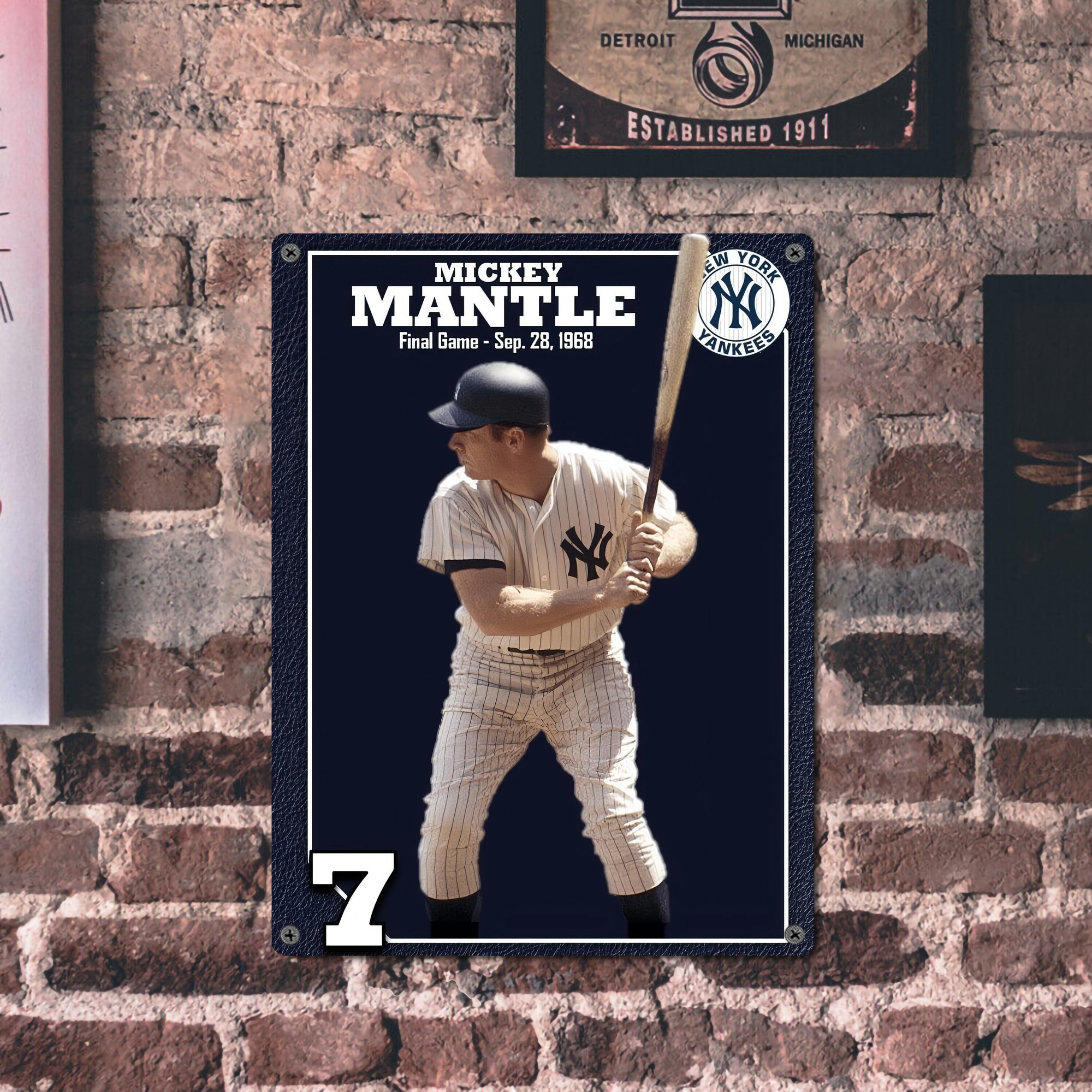 New York Yankees 344 Vintage Metal Tin Sign 12x16inch – Retro Wall Art Decor For Home, Bar, Kitchen, Bedroom, Office – Durable Iron Sheet Poster, Easy To Hang, Full-Color Printing