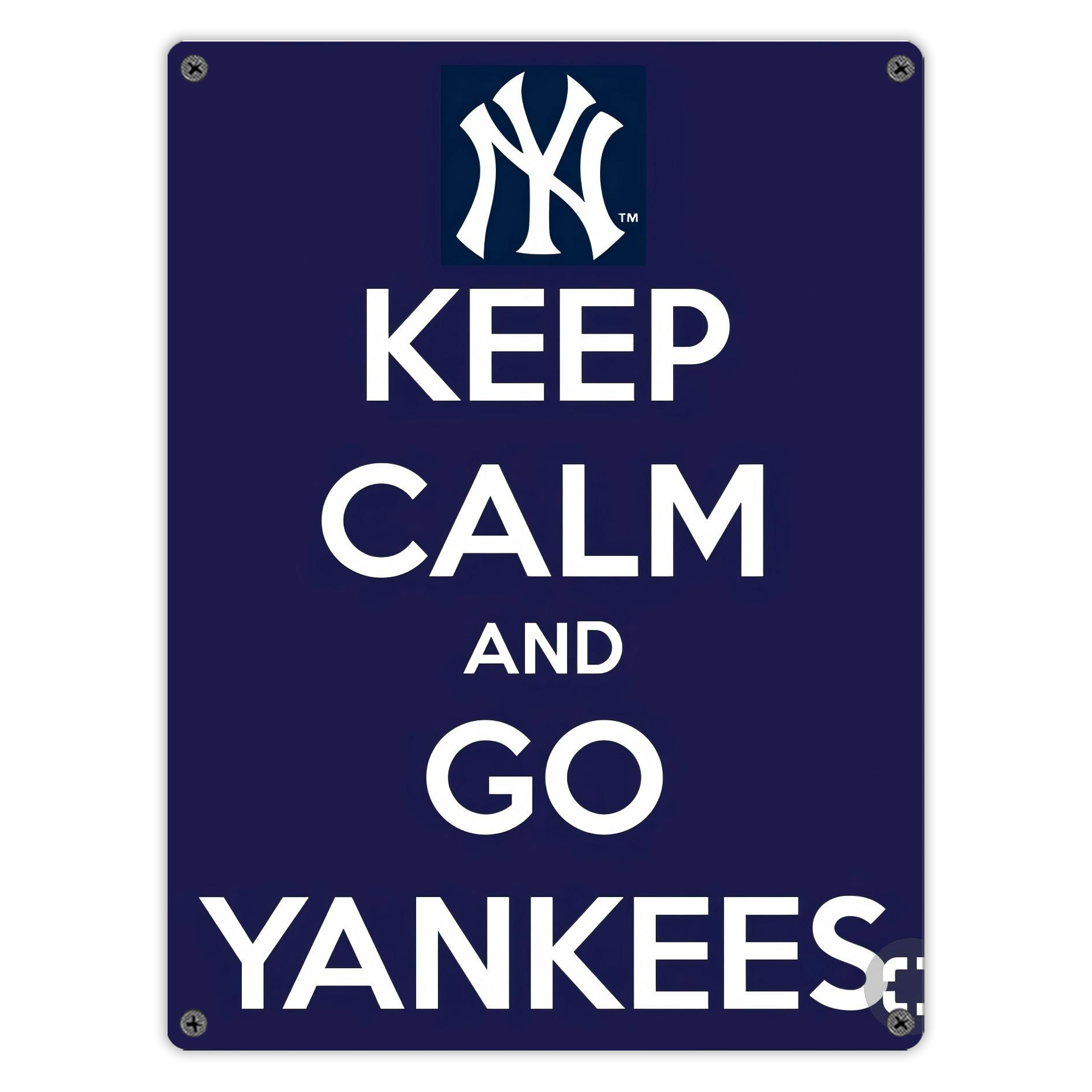 New York Yankees Keep Calm and Go Yankees Vintage Metal Tin Sign 12x16inch – Retro Wall Art Decor For Home, Bar, Kitchen, Bedroom, Office – Durable Iron Sheet Poster, Easy To Hang, Full-Color Printing