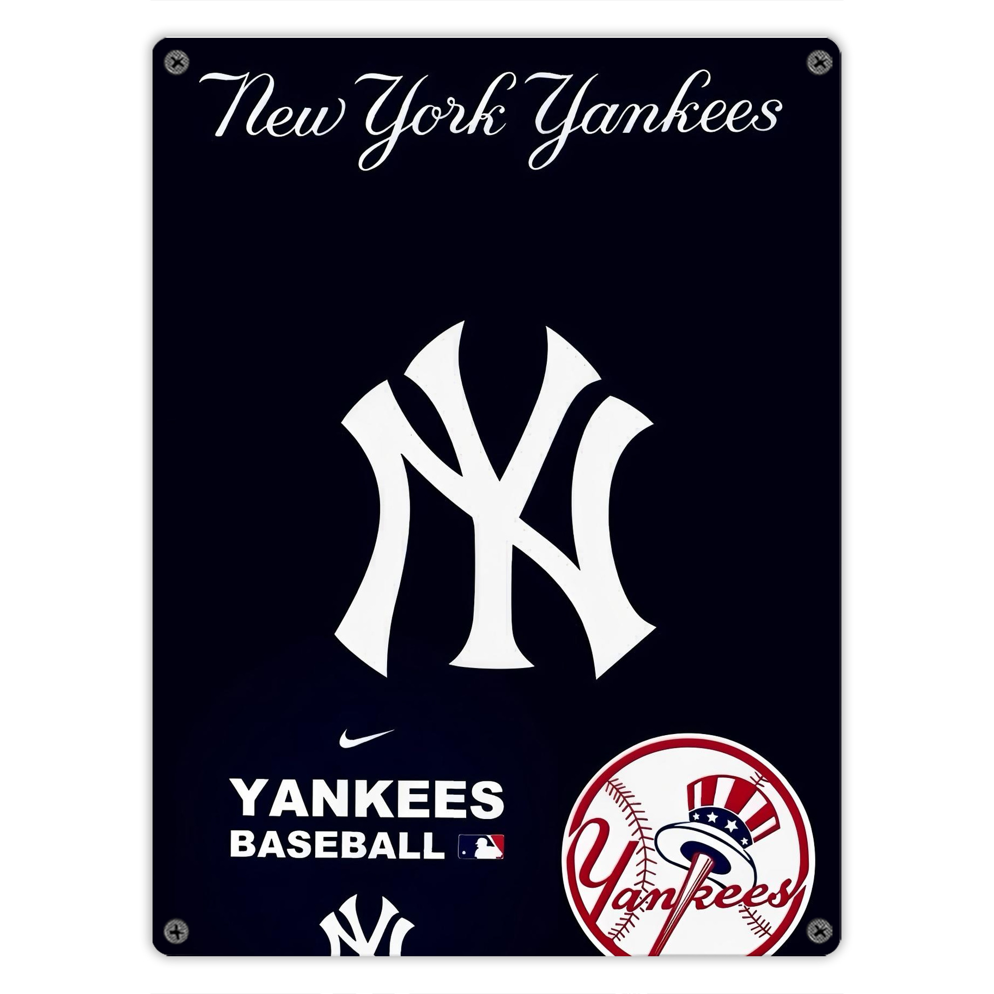 New York Yankees 122 Vintage Metal Tin Sign 12x16inch – Retro Wall Art Decor For Home, Bar, Kitchen, Bedroom, Office – Durable Iron Sheet Poster, Easy To Hang, Full-Color Printing