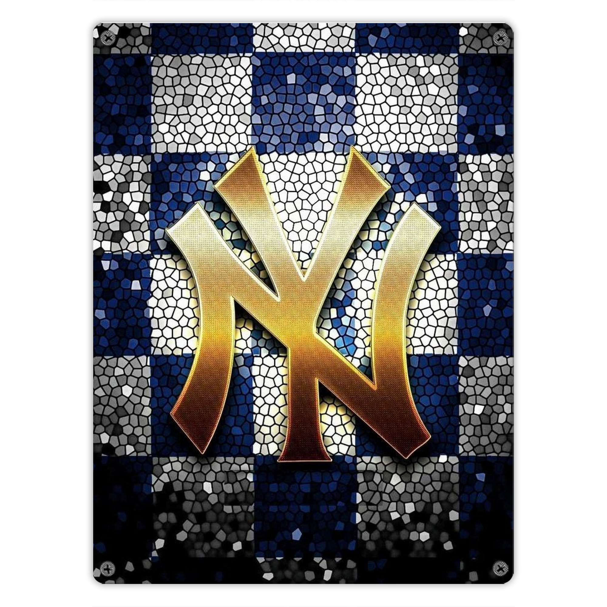 New York Yankees 129 Vintage Metal Tin Sign 12x16inch – Retro Wall Art Decor For Home, Bar, Kitchen, Bedroom, Office – Durable Iron Sheet Poster, Easy To Hang, Full-Color Printing