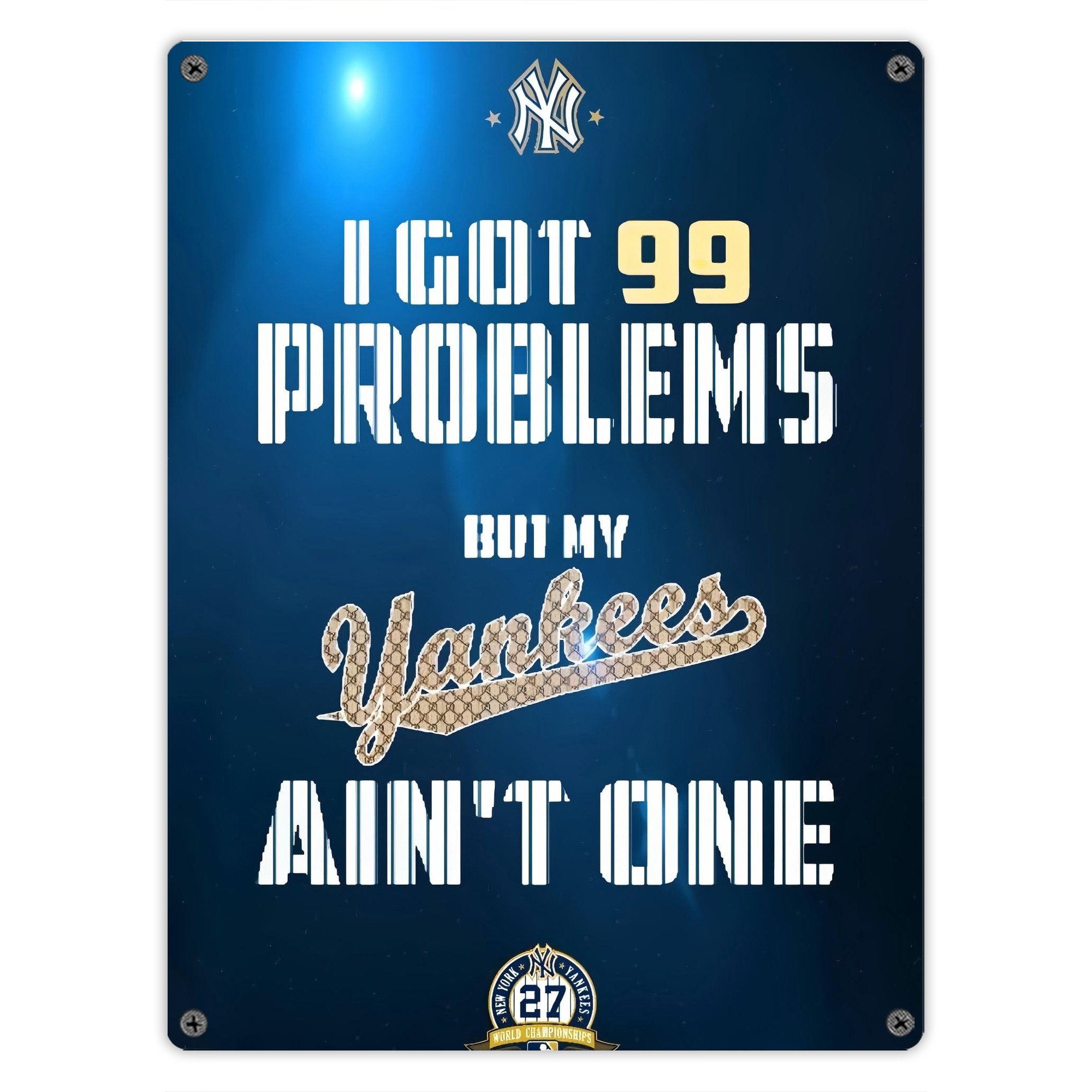 New York Yankees 140 Vintage Metal Tin Sign 12x16inch – Retro Wall Art Decor For Home, Bar, Kitchen, Bedroom, Office – Durable Iron Sheet Poster, Easy To Hang, Full-Color Printing