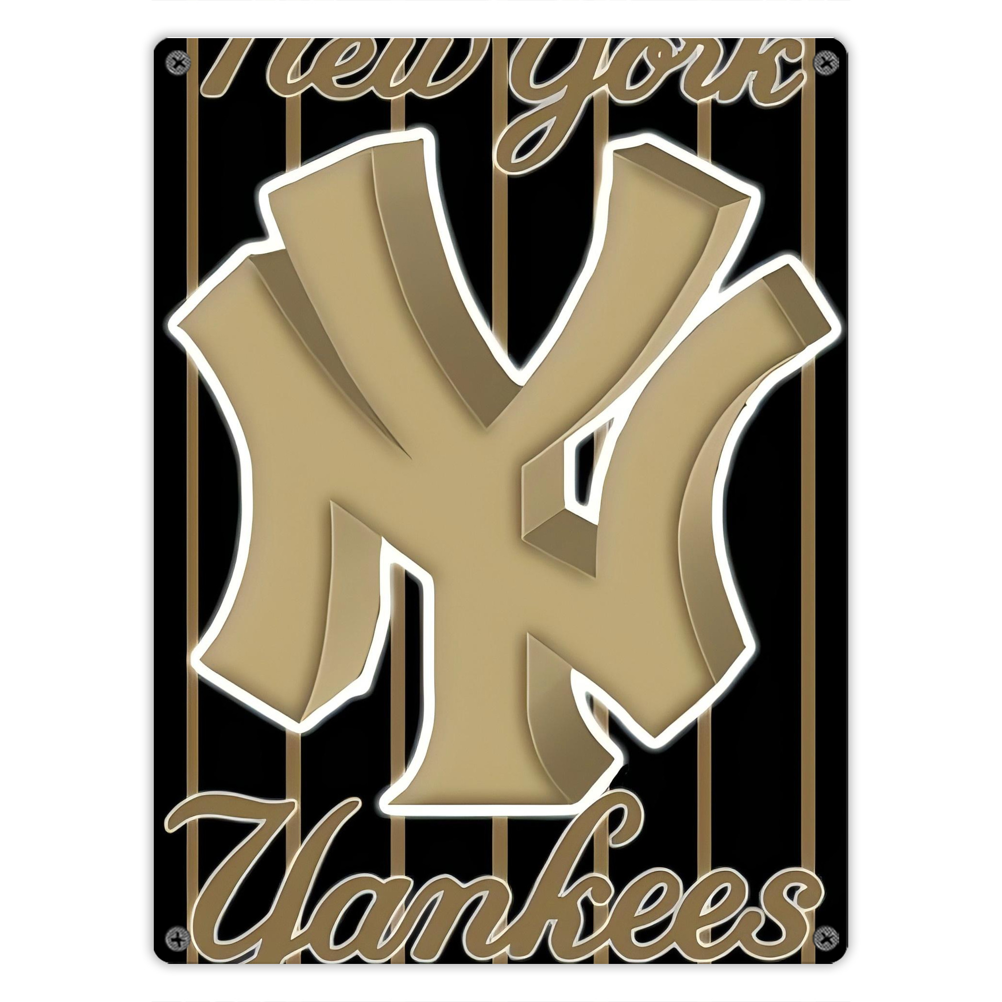 New York Yankees 185 Vintage Metal Tin Sign 12x16inch – Retro Wall Art Decor For Home, Bar, Kitchen, Bedroom, Office – Durable Iron Sheet Poster, Easy To Hang, Full-Color Printing