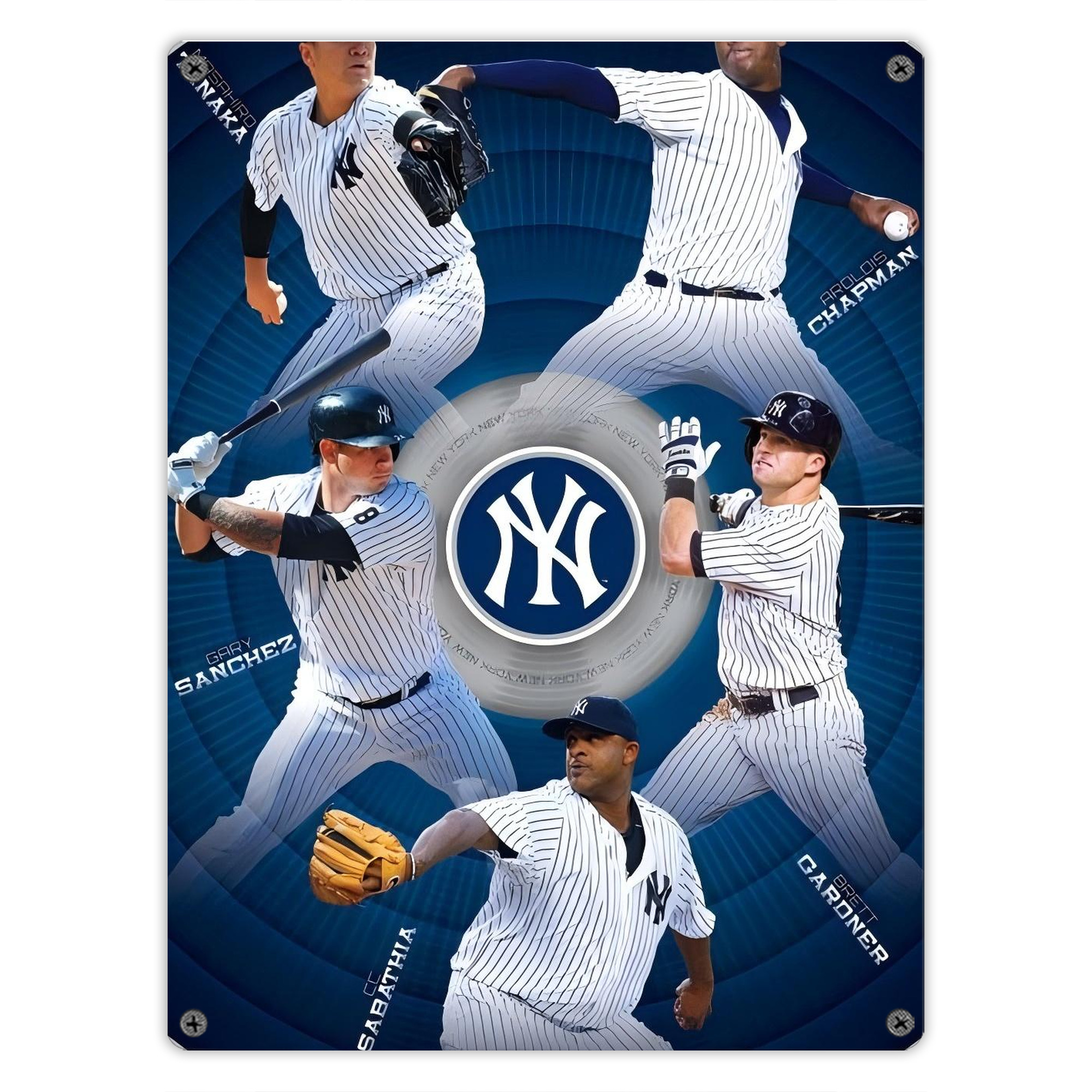 New York Yankees 222 Vintage Metal Tin Sign 12x16inch – Retro Wall Art Decor For Home, Bar, Kitchen, Bedroom, Office – Durable Iron Sheet Poster, Easy To Hang, Full-Color Printing