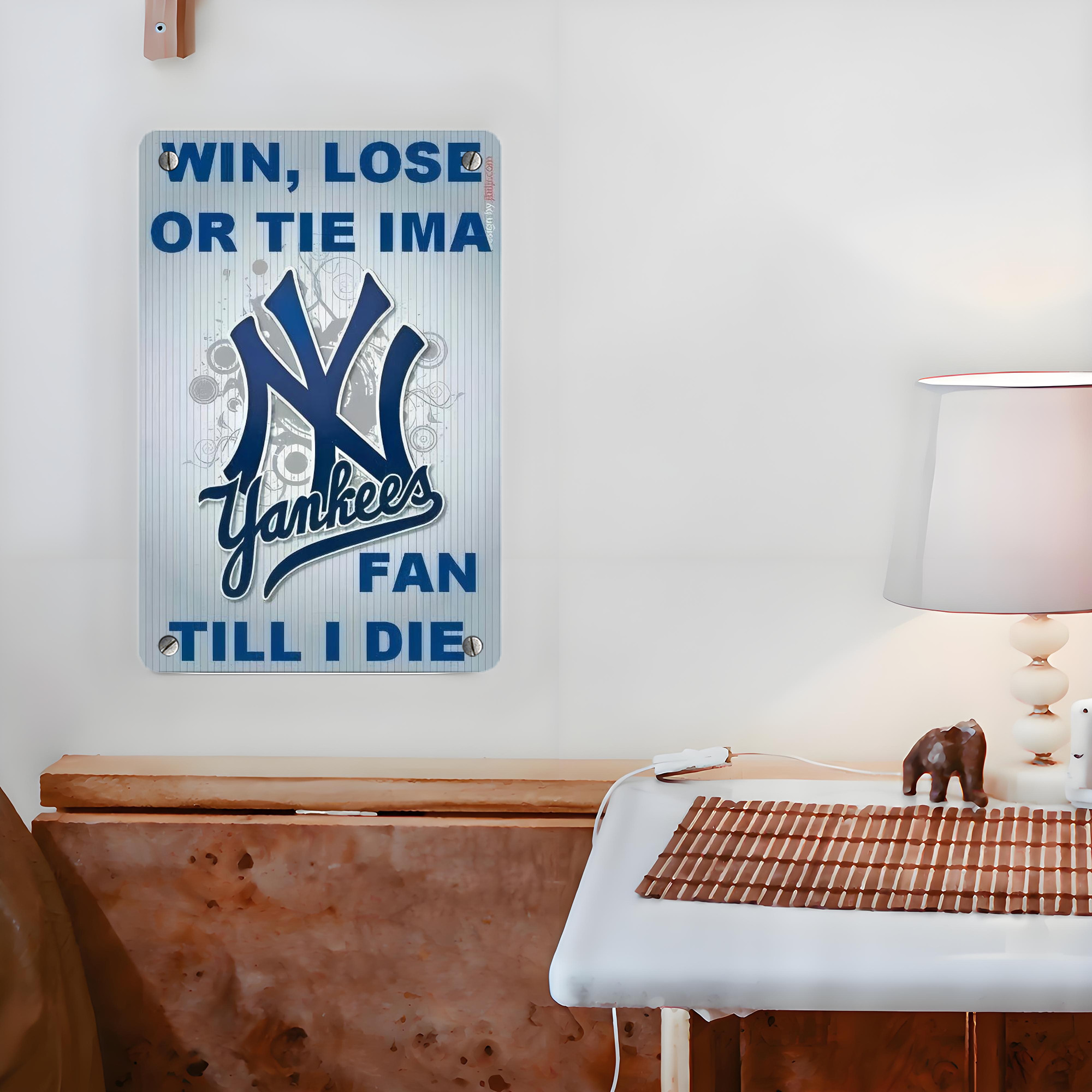 New York Yankees 100 Metal Tin Sign 8x12inch - High-Quality Full-Print Decorative Wall Art, Durable Rust-Resistant Metal Plaque For Living Room, Bedroom, Kitchen, Office, Bar Décor