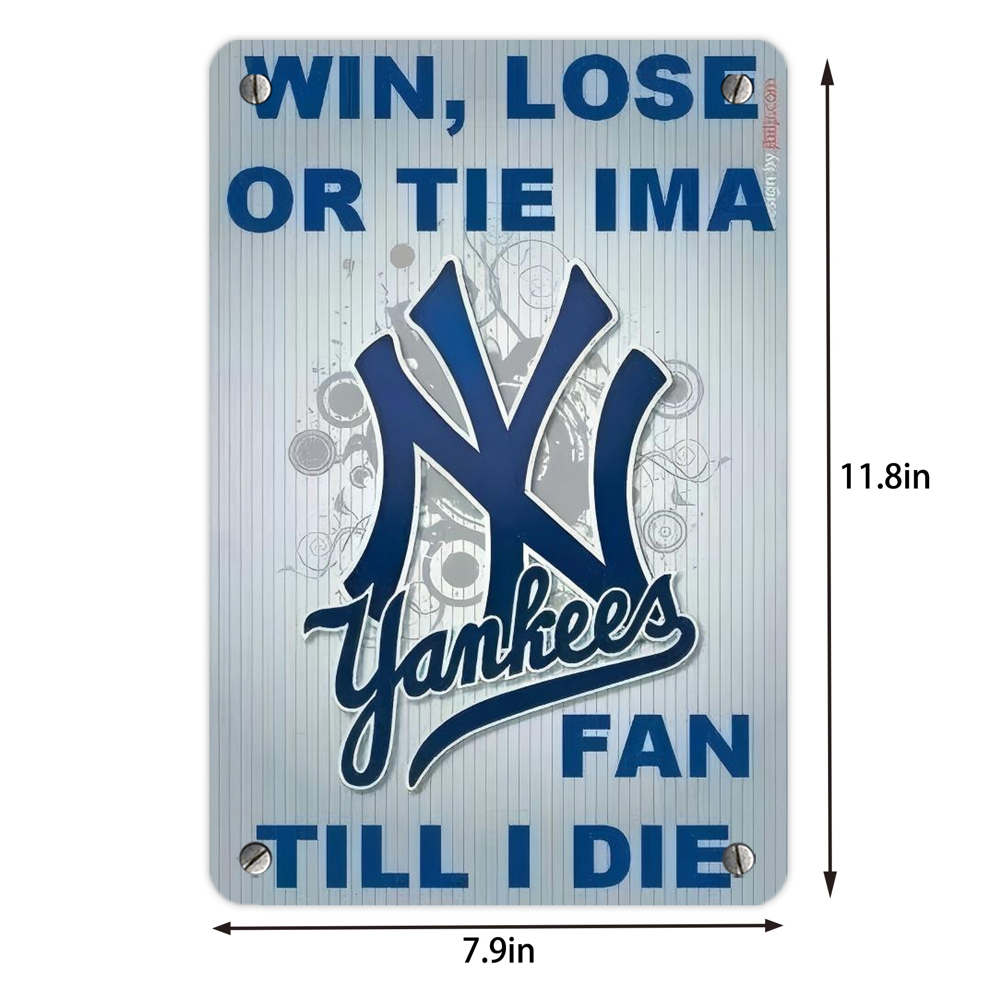 New York Yankees 100 Metal Tin Sign 8x12inch - High-Quality Full-Print Decorative Wall Art, Durable Rust-Resistant Metal Plaque For Living Room, Bedroom, Kitchen, Office, Bar Décor