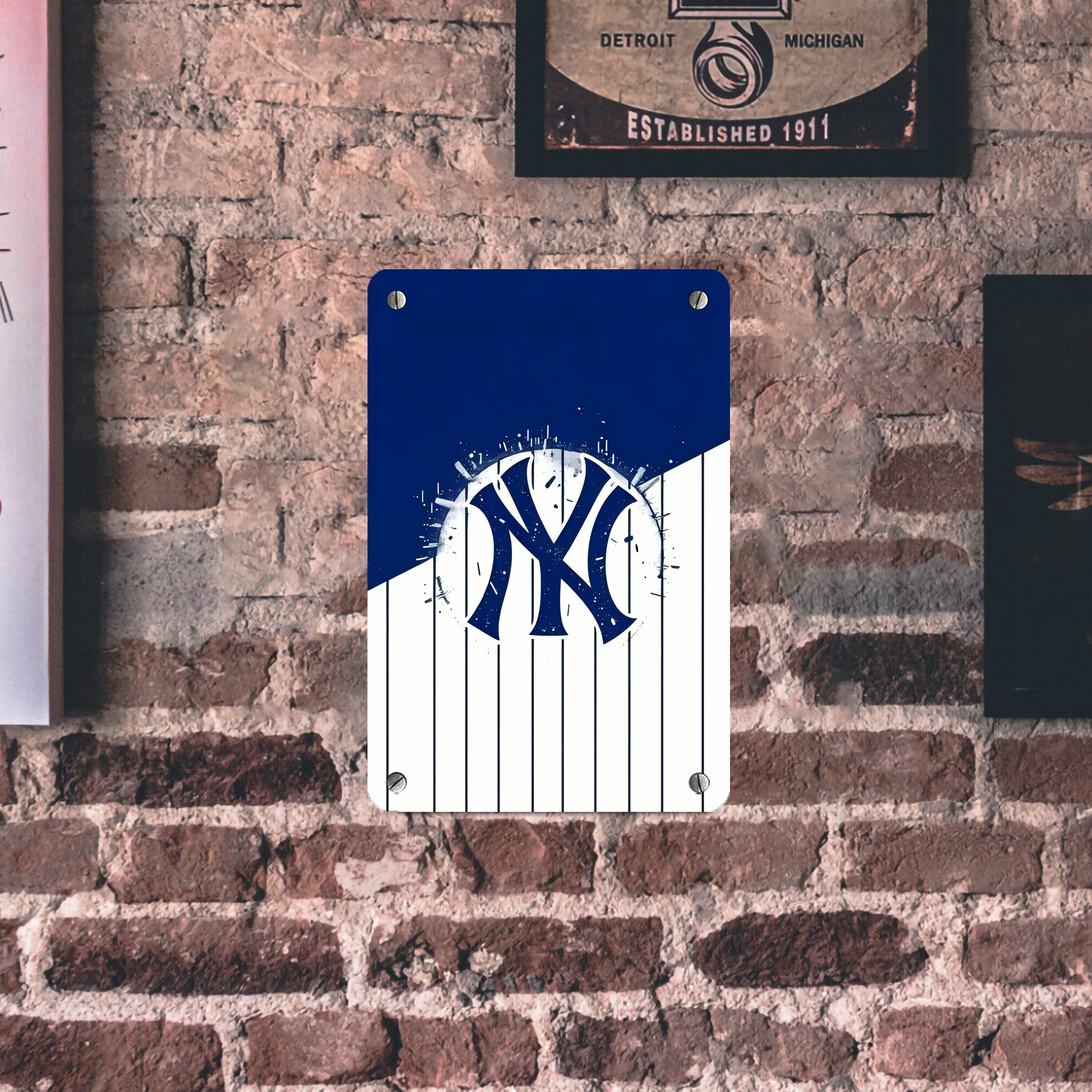 New York Yankees 106 Metal Tin Sign 8x12inch - High-Quality Full-Print Decorative Wall Art, Durable Rust-Resistant Metal Plaque For Living Room, Bedroom, Kitchen, Office, Bar Décor