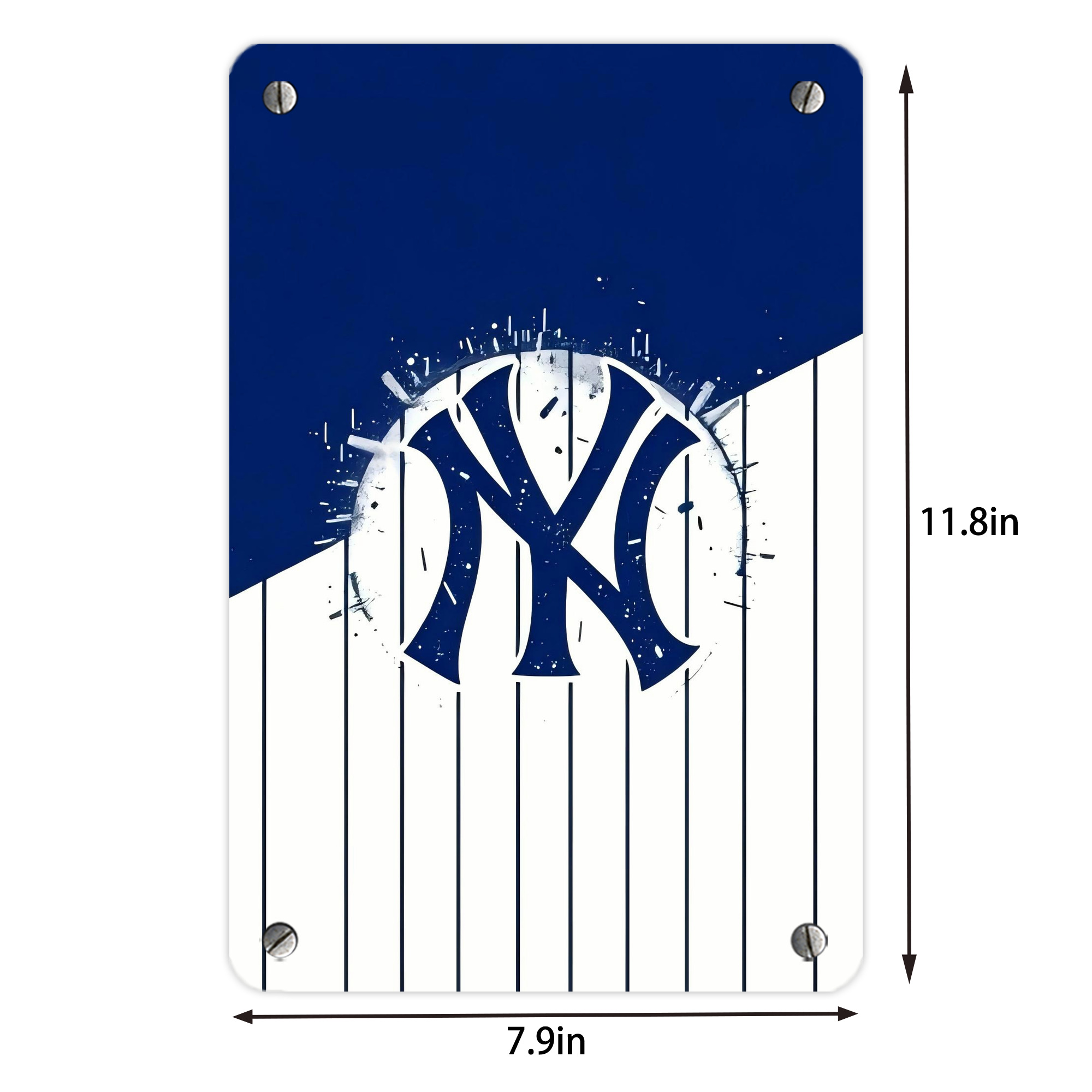 New York Yankees 106 Metal Tin Sign 8x12inch - High-Quality Full-Print Decorative Wall Art, Durable Rust-Resistant Metal Plaque For Living Room, Bedroom, Kitchen, Office, Bar Décor