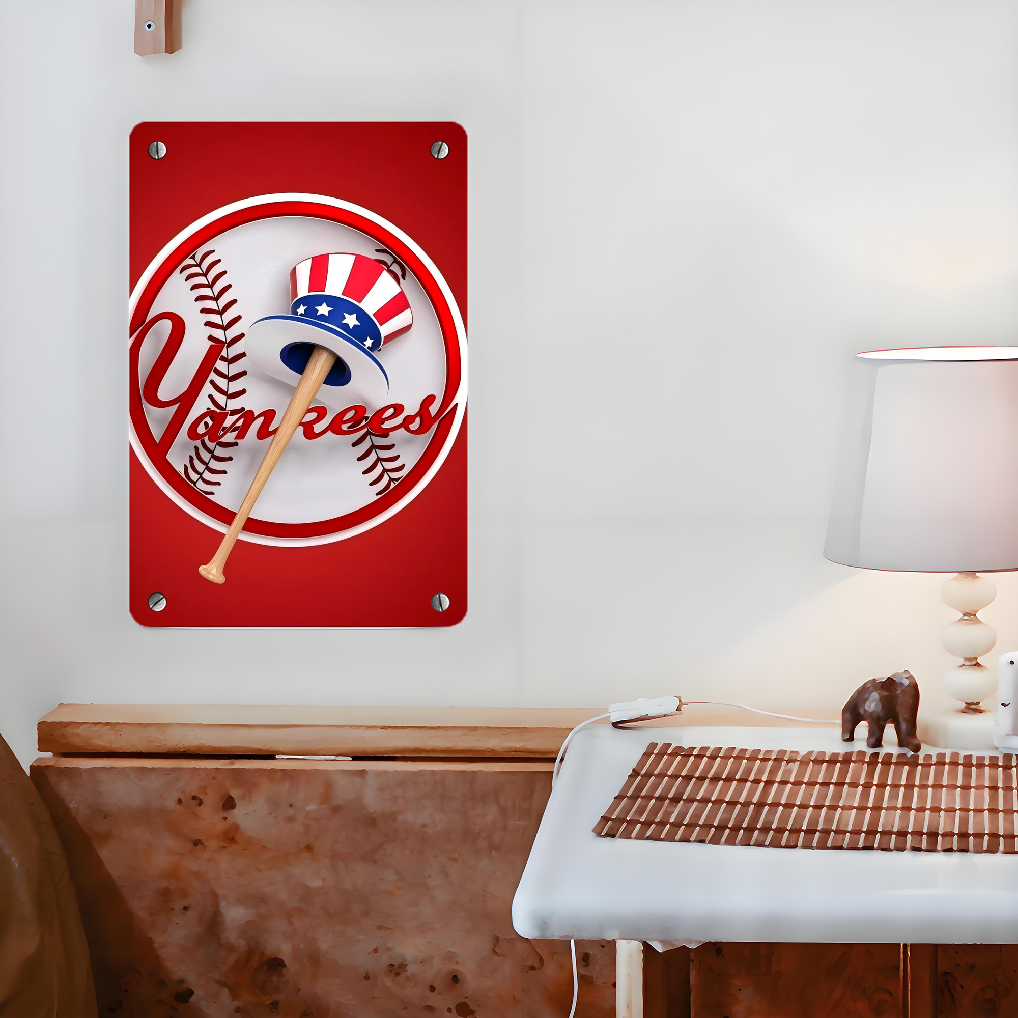 New York Yankees 120 Metal Tin Sign 8x12inch - High-Quality Full-Print Decorative Wall Art, Durable Rust-Resistant Metal Plaque For Living Room, Bedroom, Kitchen, Office, Bar Décor