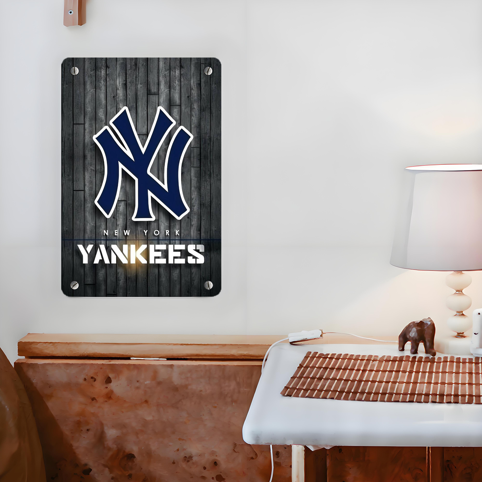 New York Yankees 127 Metal Tin Sign 8x12inch - High-Quality Full-Print Decorative Wall Art, Durable Rust-Resistant Metal Plaque For Living Room, Bedroom, Kitchen, Office, Bar Décor