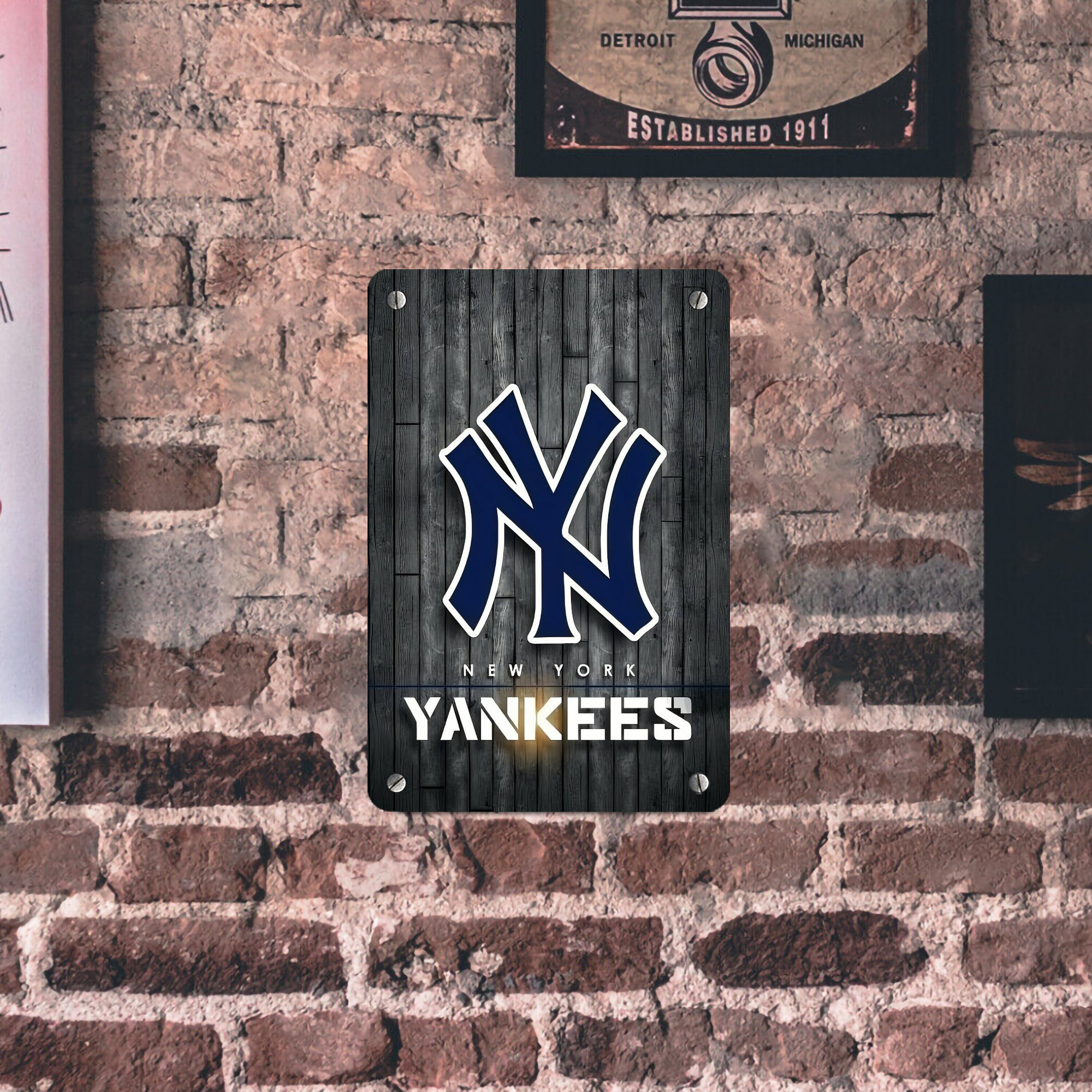 New York Yankees 127 Metal Tin Sign 8x12inch - High-Quality Full-Print Decorative Wall Art, Durable Rust-Resistant Metal Plaque For Living Room, Bedroom, Kitchen, Office, Bar Décor