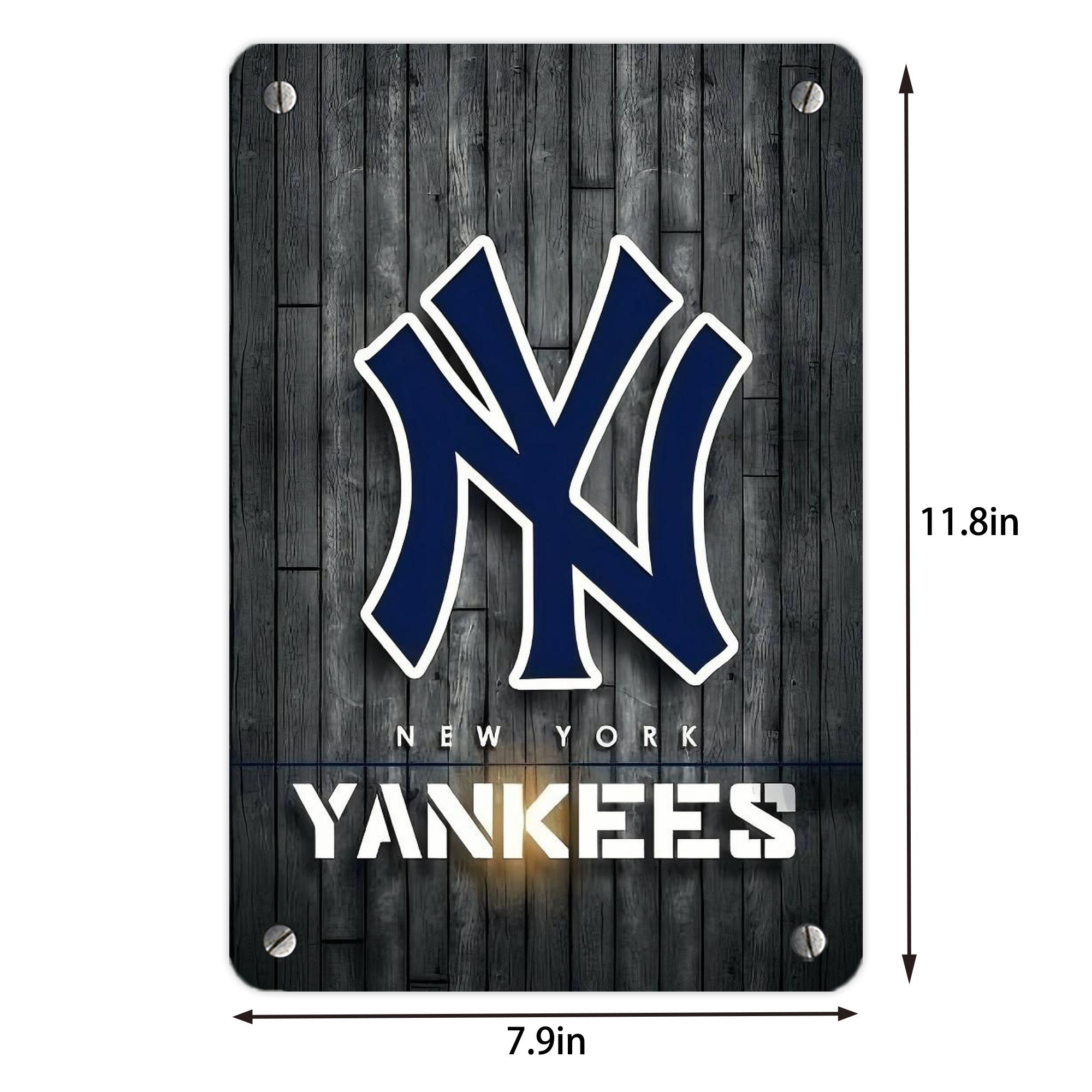 New York Yankees 127 Metal Tin Sign 8x12inch - High-Quality Full-Print Decorative Wall Art, Durable Rust-Resistant Metal Plaque For Living Room, Bedroom, Kitchen, Office, Bar Décor