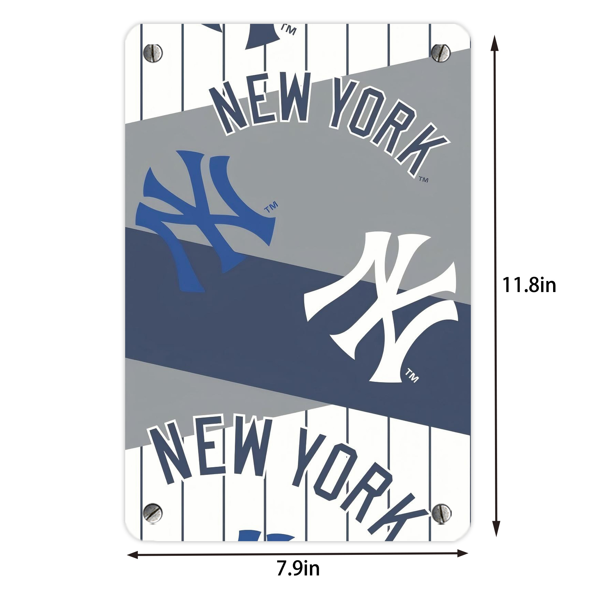 New York Yankees 133 Metal Tin Sign 8x12inch - High-Quality Full-Print Decorative Wall Art, Durable Rust-Resistant Metal Plaque For Living Room, Bedroom, Kitchen, Office, Bar Décor