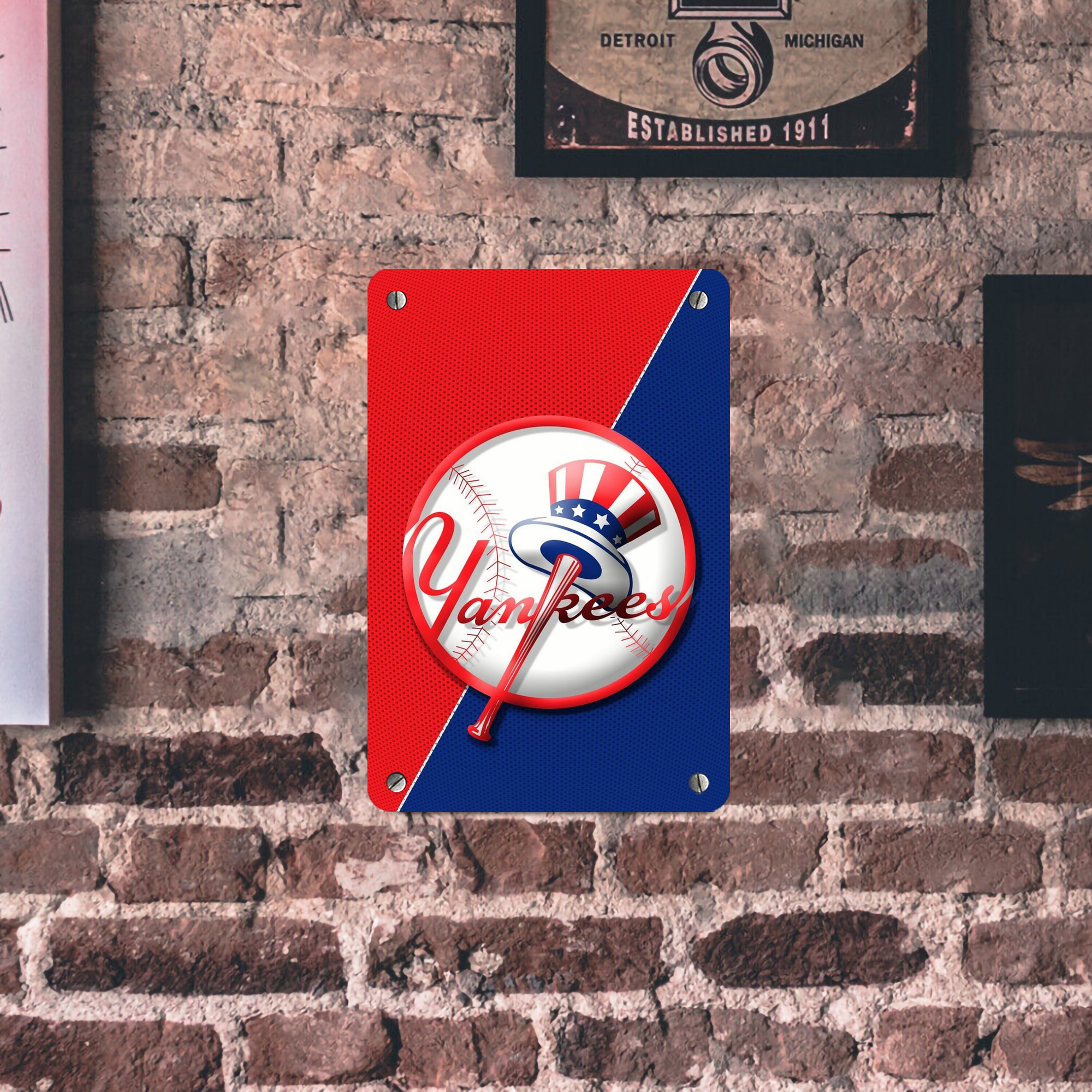 New York Yankees 148 Metal Tin Sign 8x12inch - High-Quality Full-Print Decorative Wall Art, Durable Rust-Resistant Metal Plaque For Living Room, Bedroom, Kitchen, Office, Bar Décor