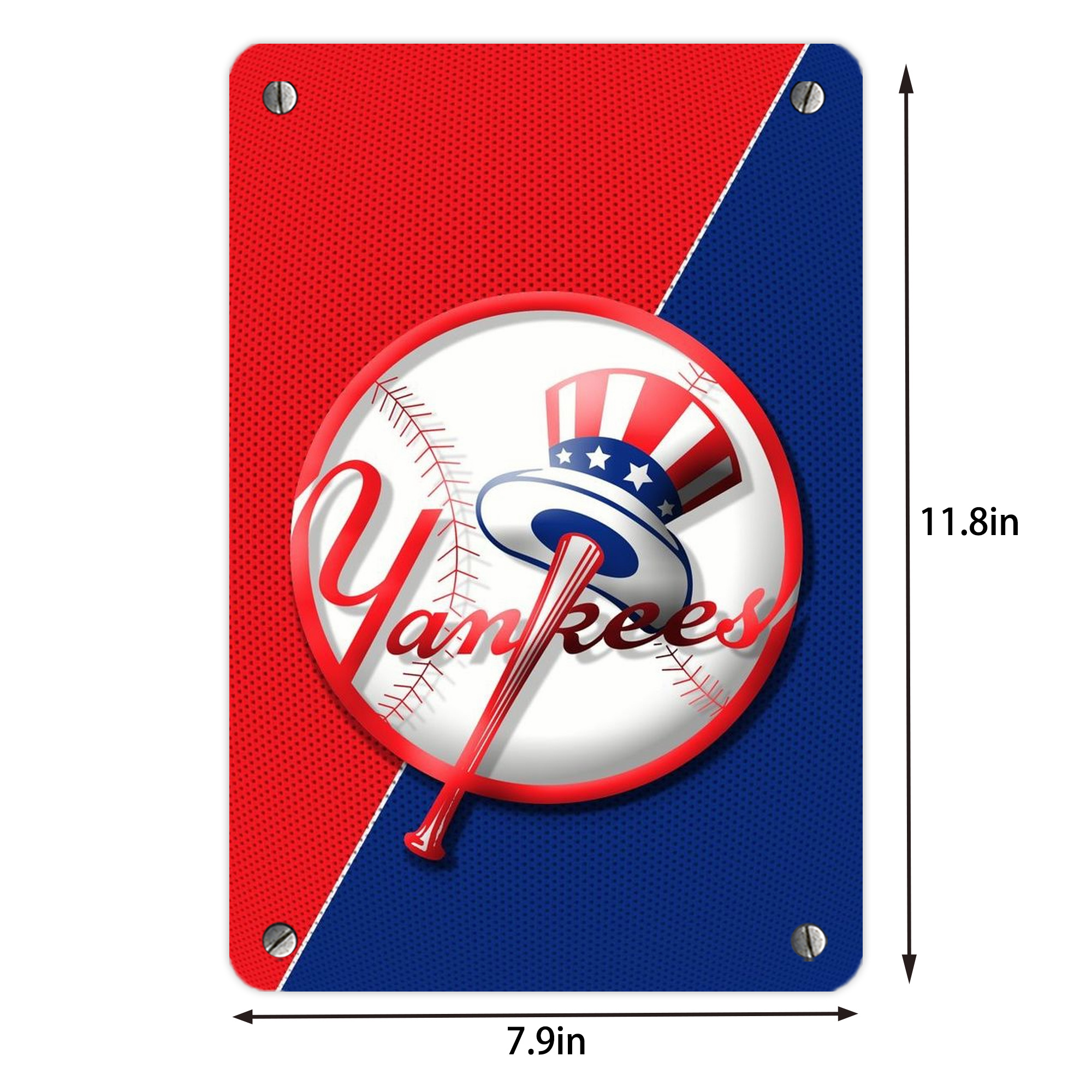 New York Yankees 148 Metal Tin Sign 8x12inch - High-Quality Full-Print Decorative Wall Art, Durable Rust-Resistant Metal Plaque For Living Room, Bedroom, Kitchen, Office, Bar Décor