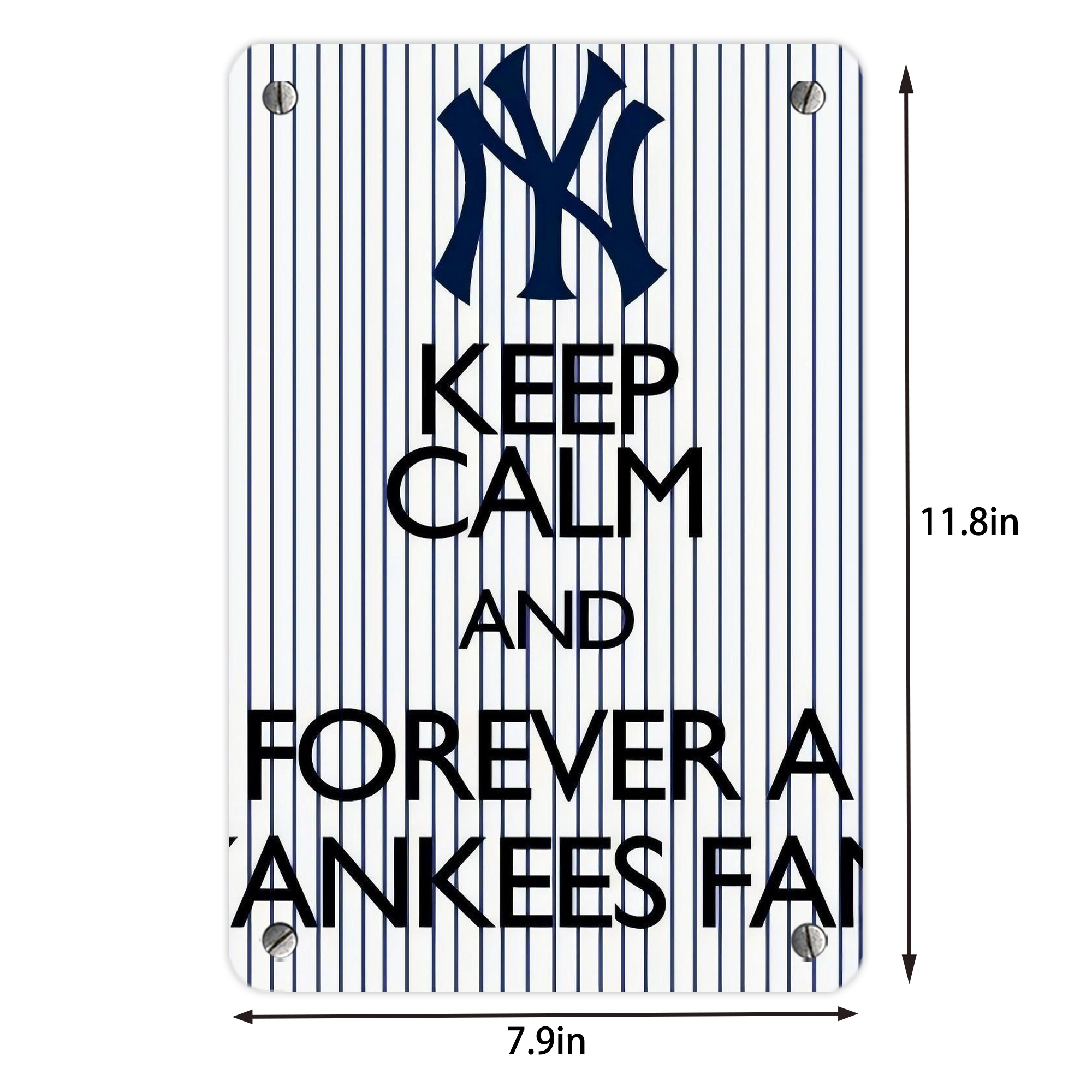 New York Yankees 158 Metal Tin Sign 8x12inch - High-Quality Full-Print Decorative Wall Art, Durable Rust-Resistant Metal Plaque For Living Room, Bedroom, Kitchen, Office, Bar Décor