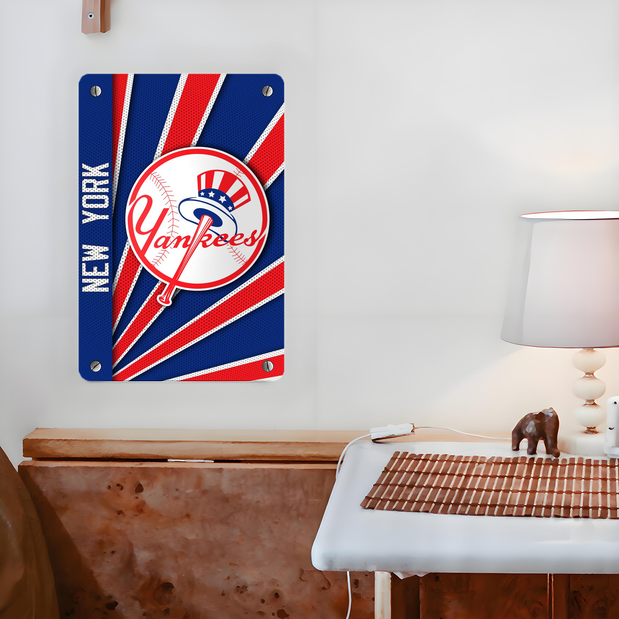 New York Yankees 182 Metal Tin Sign 8x12inch - High-Quality Full-Print Decorative Wall Art, Durable Rust-Resistant Metal Plaque For Living Room, Bedroom, Kitchen, Office, Bar Décor