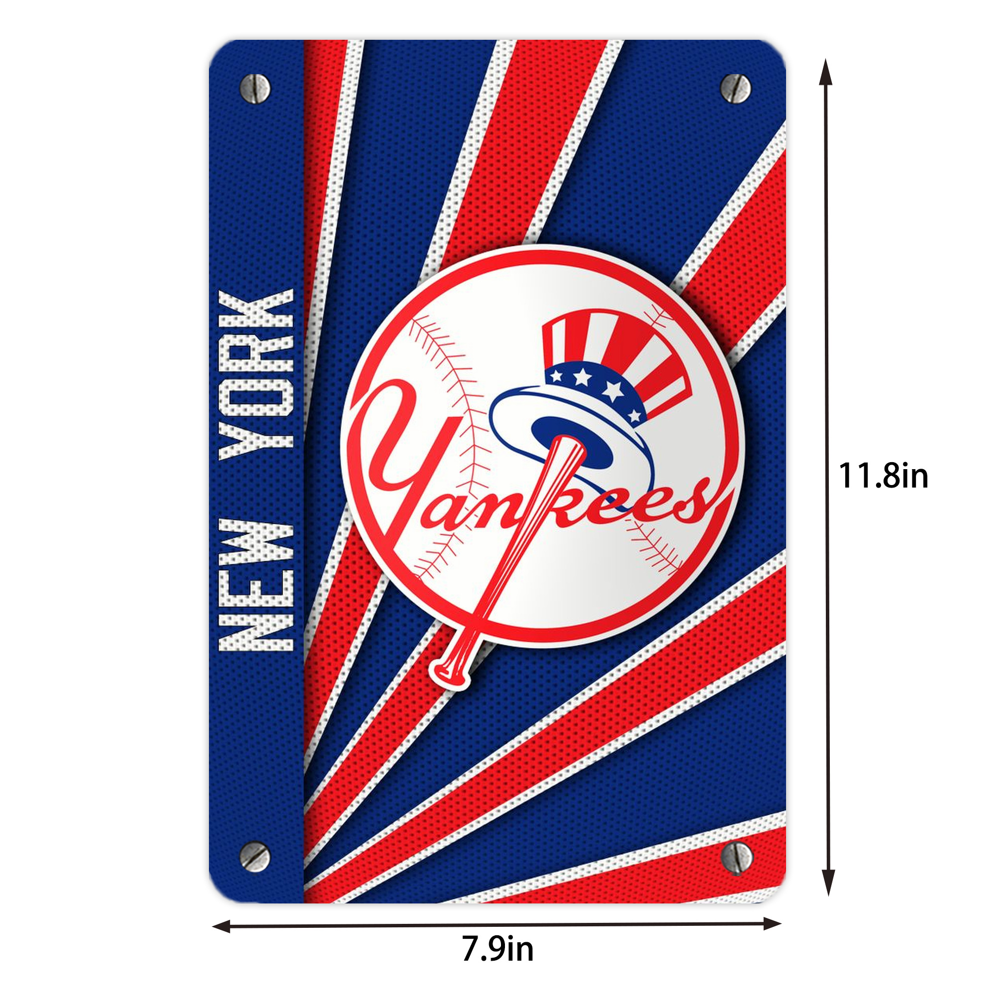 New York Yankees 182 Metal Tin Sign 8x12inch - High-Quality Full-Print Decorative Wall Art, Durable Rust-Resistant Metal Plaque For Living Room, Bedroom, Kitchen, Office, Bar Décor