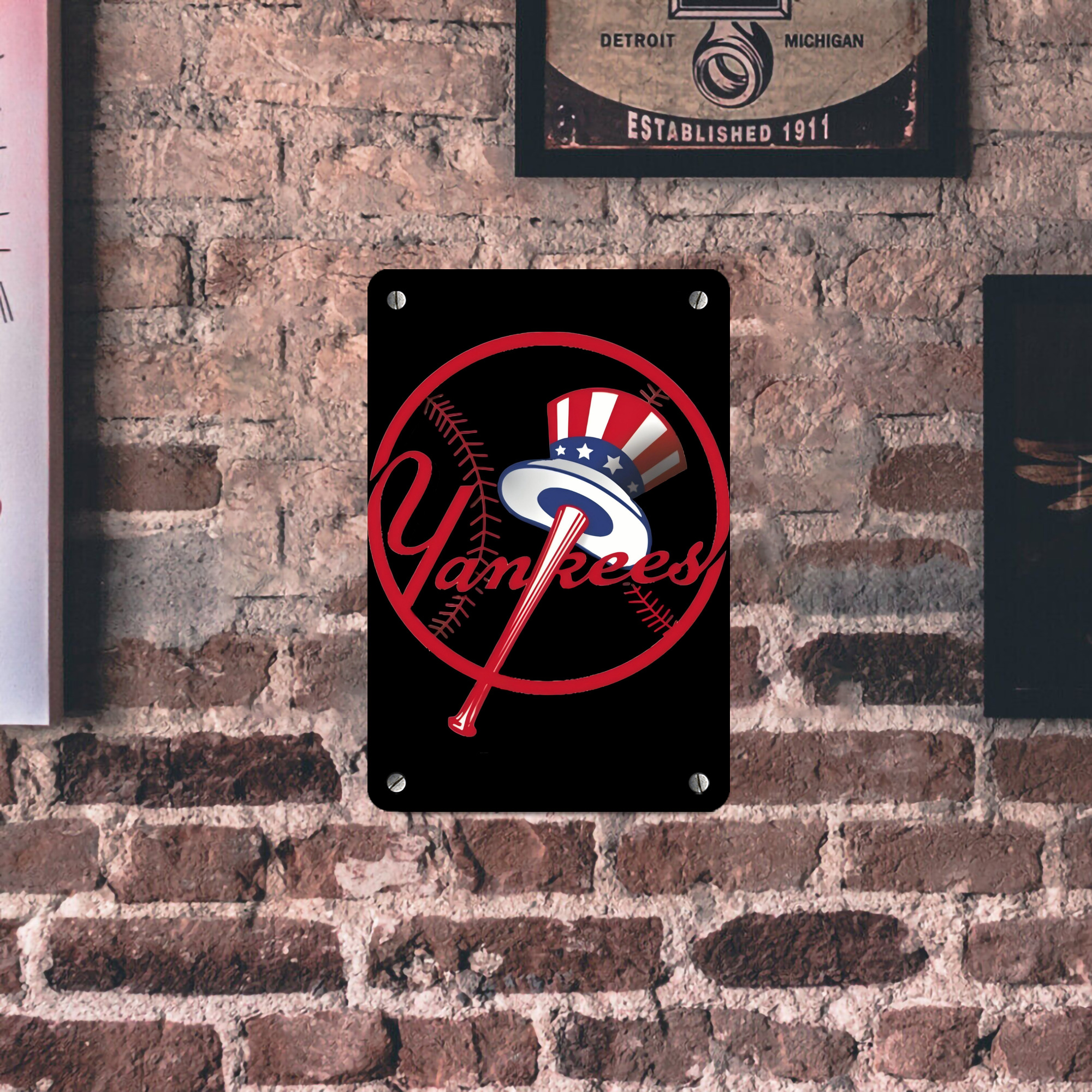 New York Yankees 188 Metal Tin Sign 8x12inch - High-Quality Full-Print Decorative Wall Art, Durable Rust-Resistant Metal Plaque For Living Room, Bedroom, Kitchen, Office, Bar Décor