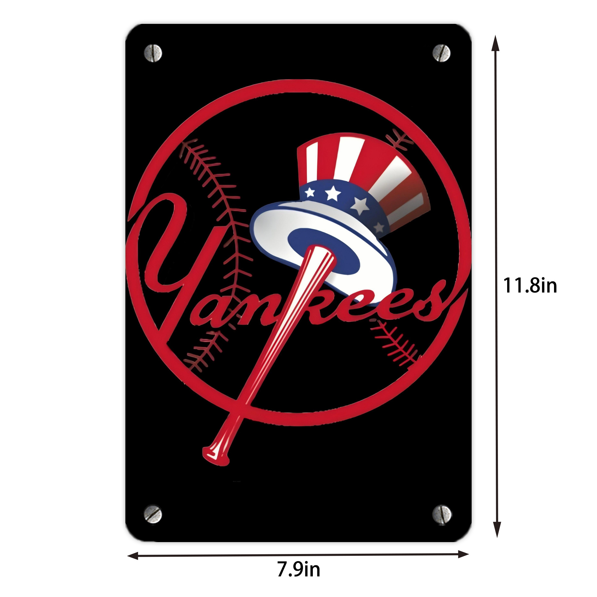 New York Yankees 188 Metal Tin Sign 8x12inch - High-Quality Full-Print Decorative Wall Art, Durable Rust-Resistant Metal Plaque For Living Room, Bedroom, Kitchen, Office, Bar Décor