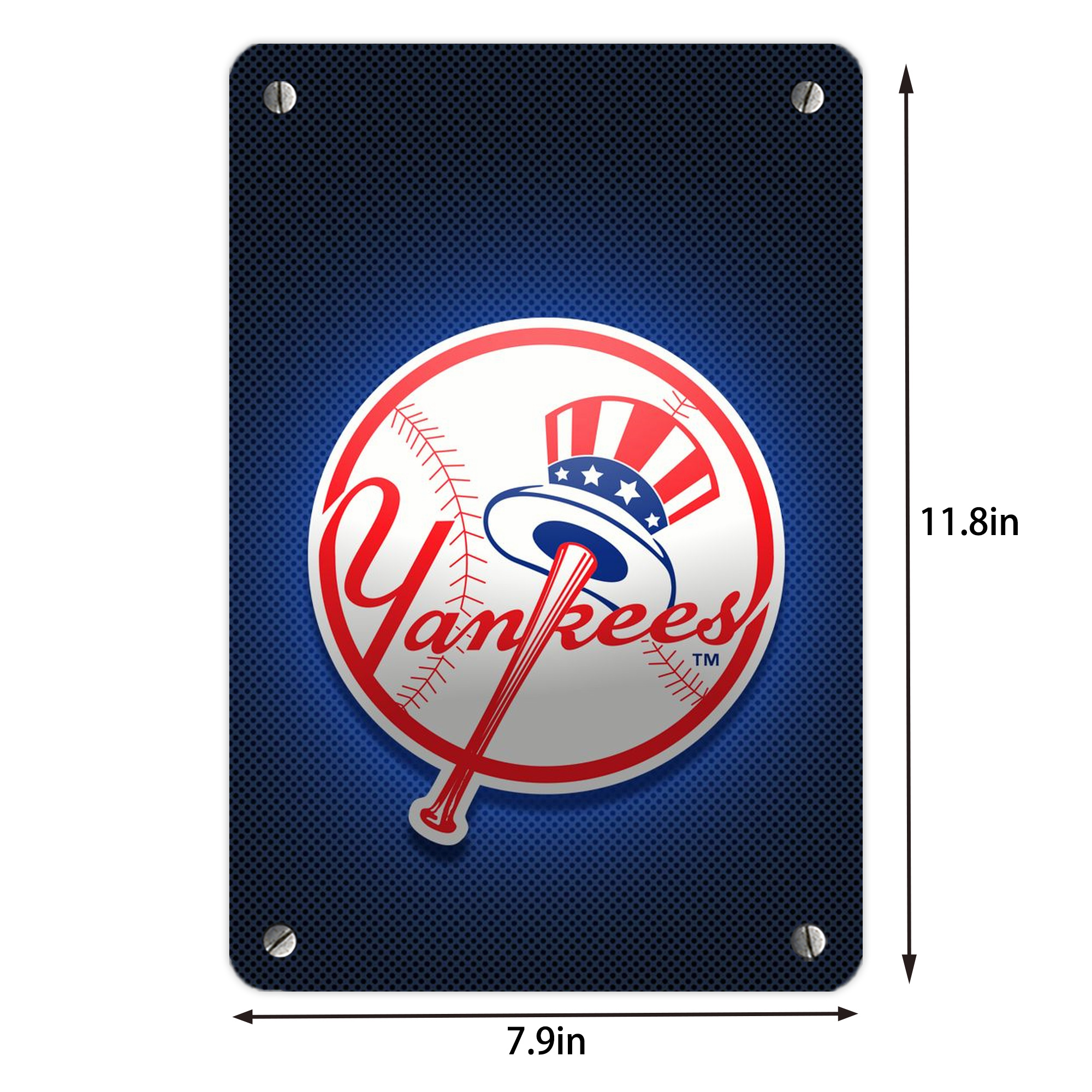 New York Yankees 193 Metal Tin Sign 8x12inch - High-Quality Full-Print Decorative Wall Art, Durable Rust-Resistant Metal Plaque For Living Room, Bedroom, Kitchen, Office, Bar Décor