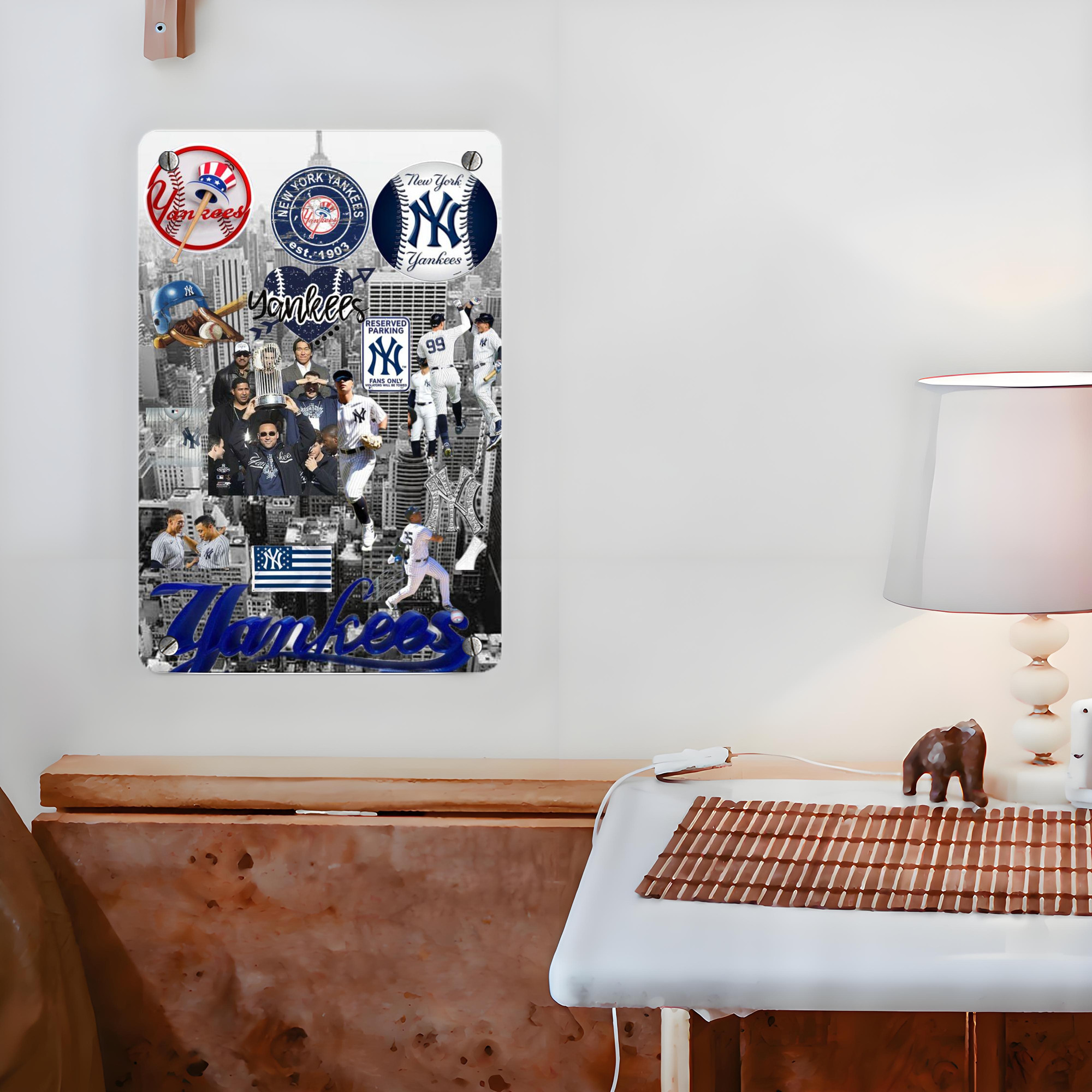 New York Yankees 199 Metal Tin Sign 8x12inch - High-Quality Full-Print Decorative Wall Art, Durable Rust-Resistant Metal Plaque For Living Room, Bedroom, Kitchen, Office, Bar Décor